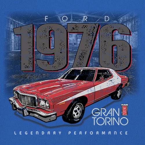 '76 Ford Gran Torino Crest Youth T-shirt Legendary Performance Muscle Car Kids - Picture 32 of 43