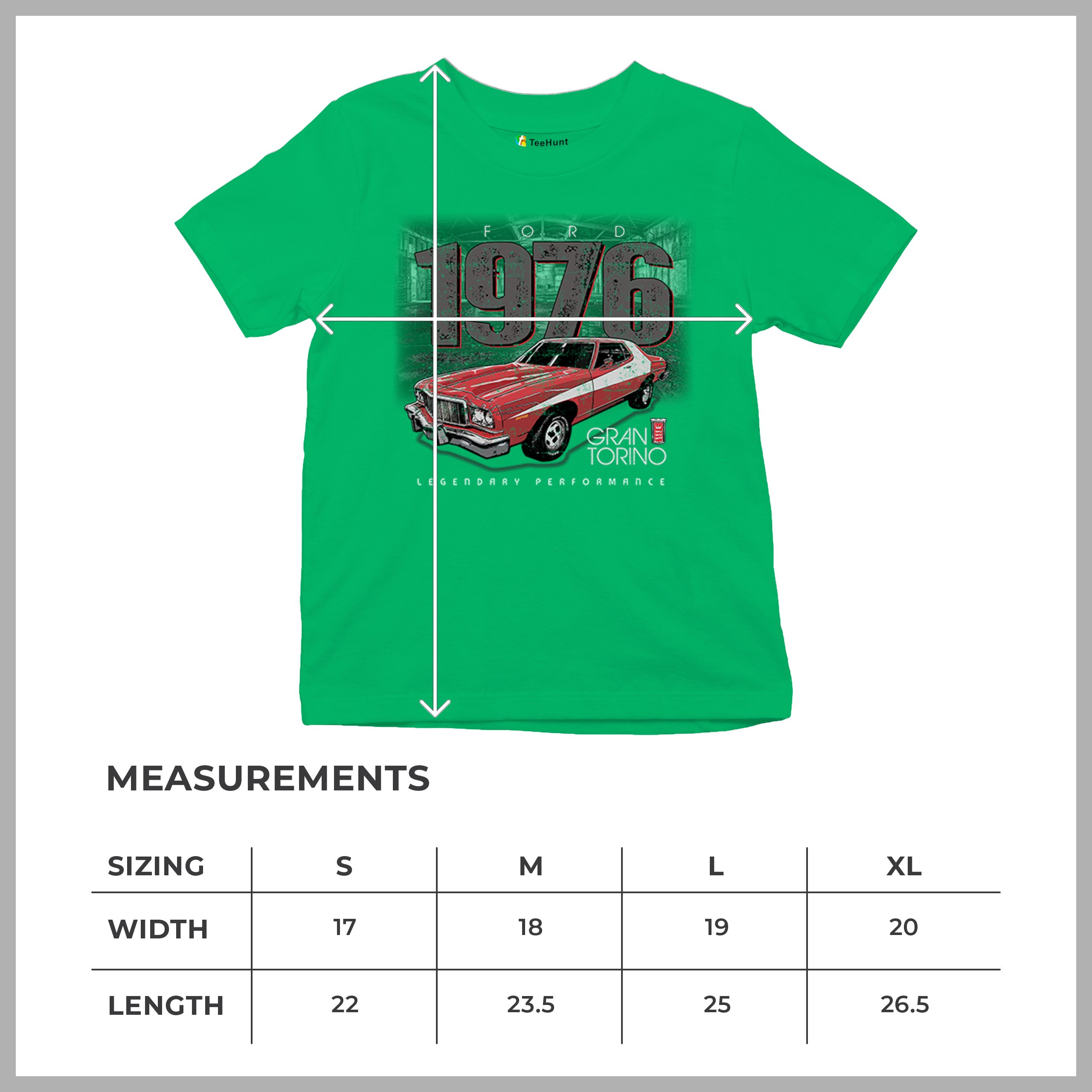 '76 Ford Gran Torino Crest Youth T-shirt Legendary Performance Muscle Car Kids - Picture 29 of 43