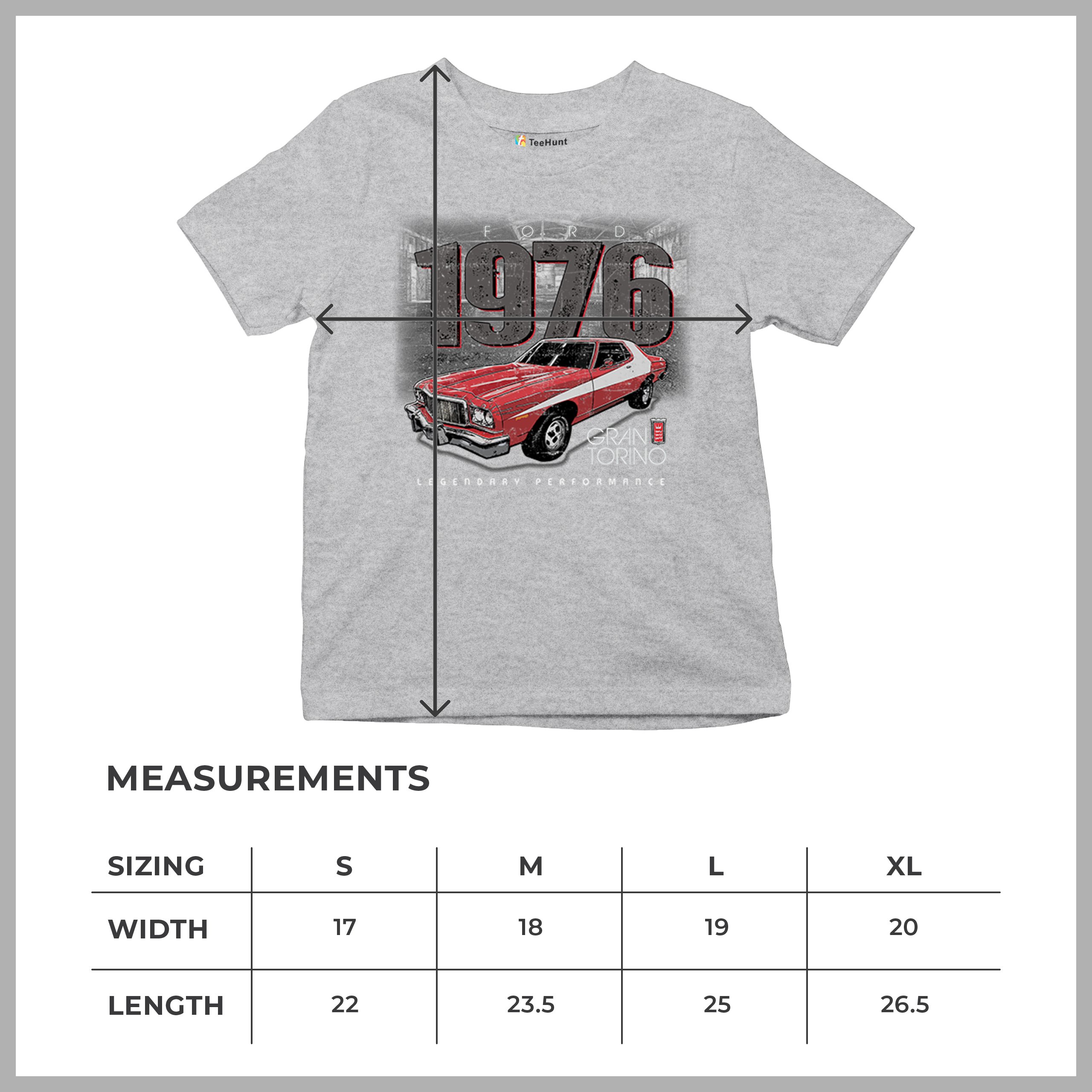 '76 Ford Gran Torino Crest Youth T-shirt Legendary Performance Muscle Car Kids - Picture 15 of 43