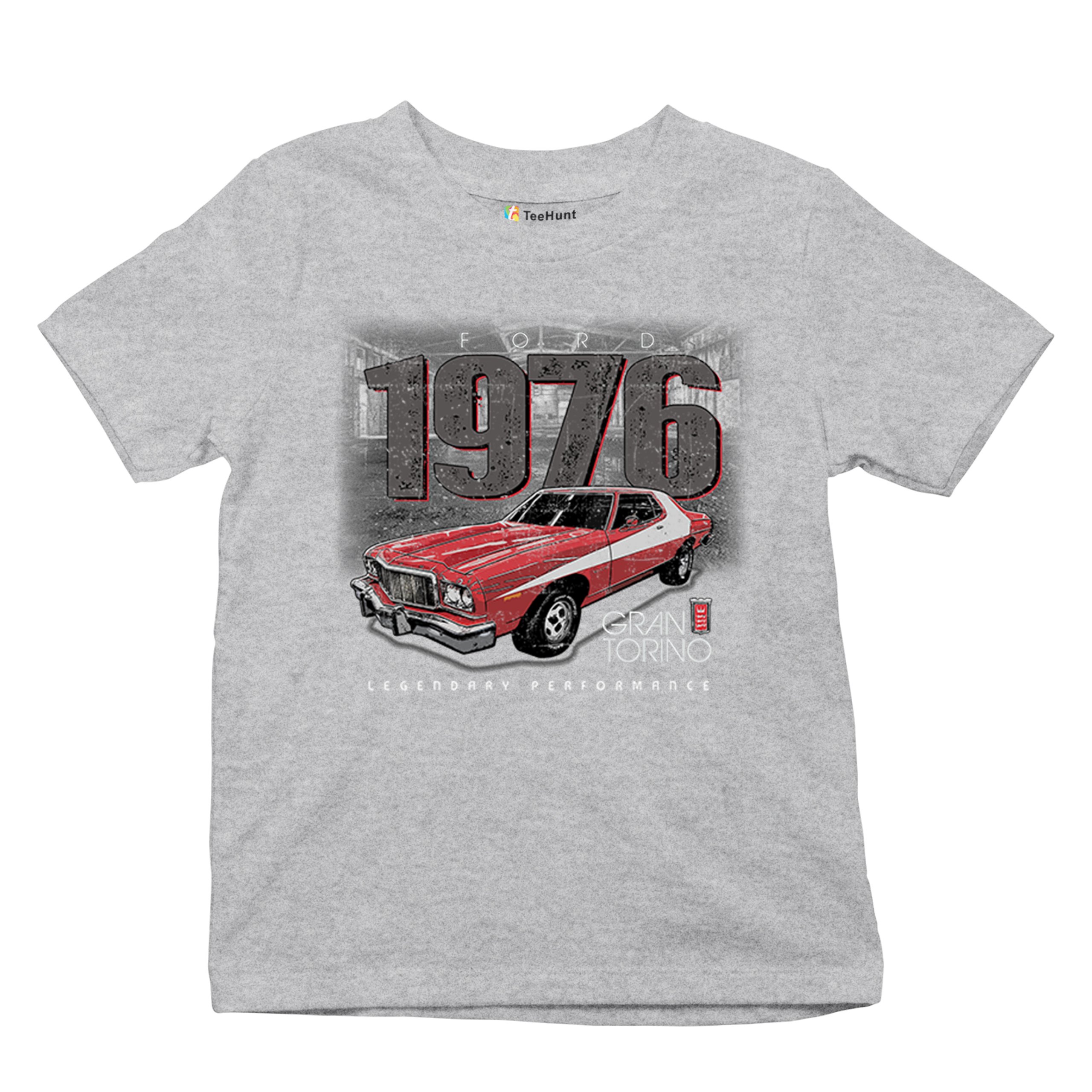 '76 Ford Gran Torino Crest Youth T-shirt Legendary Performance Muscle Car Kids - Picture 13 of 43