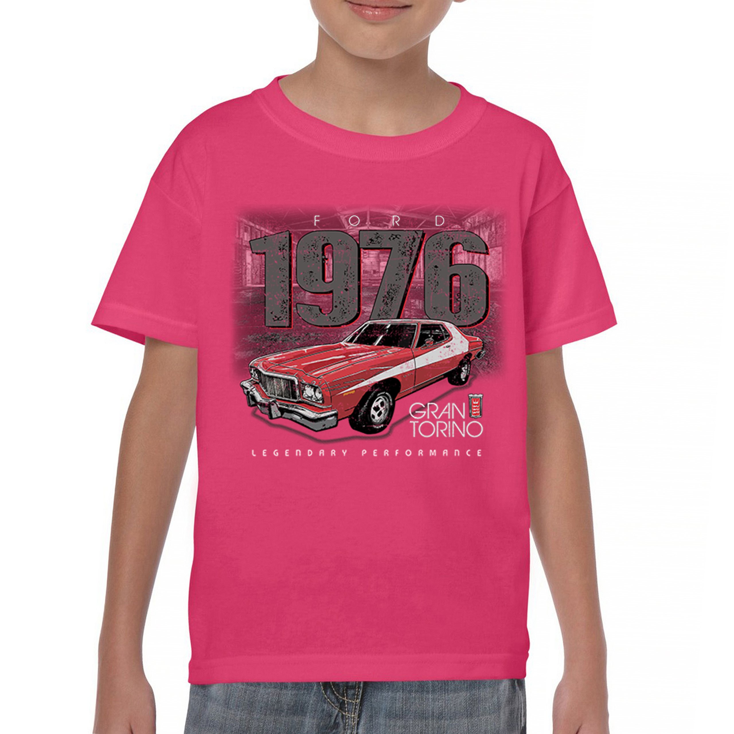 '76 Ford Gran Torino Crest Youth T-shirt Legendary Performance Muscle Car Kids - Picture 37 of 43