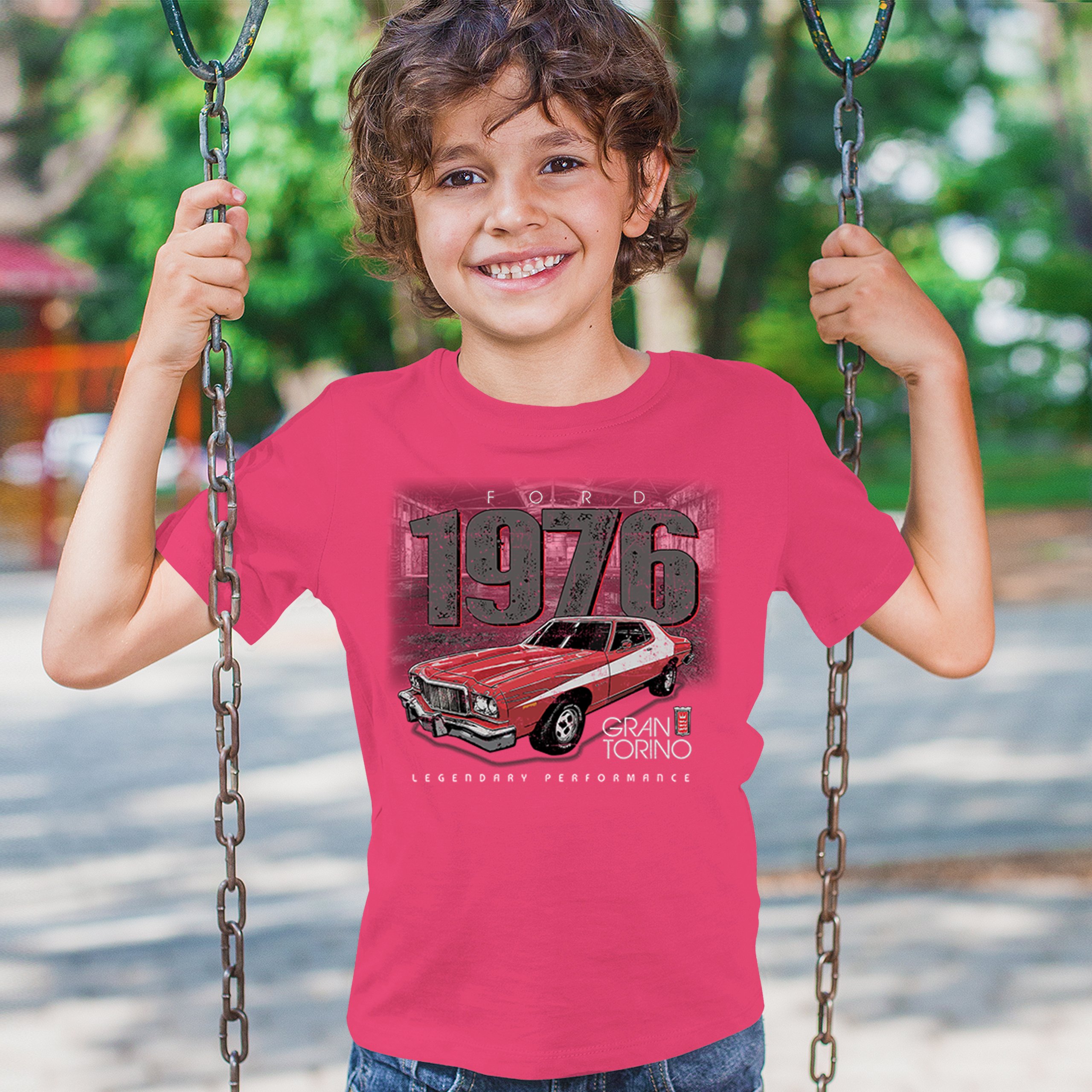 '76 Ford Gran Torino Crest Youth T-shirt Legendary Performance Muscle Car Kids - Picture 40 of 43