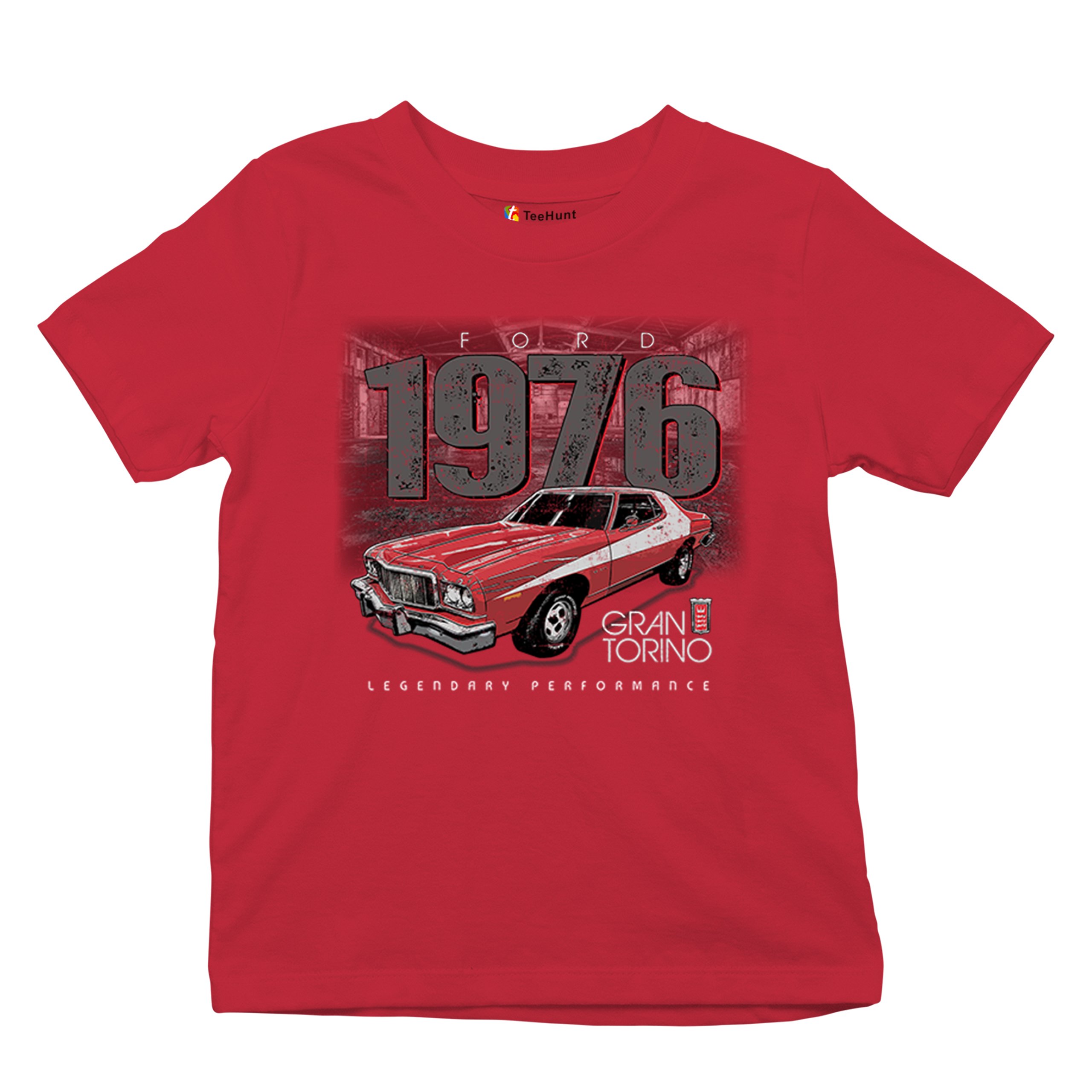 '76 Ford Gran Torino Crest Youth T-shirt Legendary Performance Muscle Car Kids - Picture 20 of 43