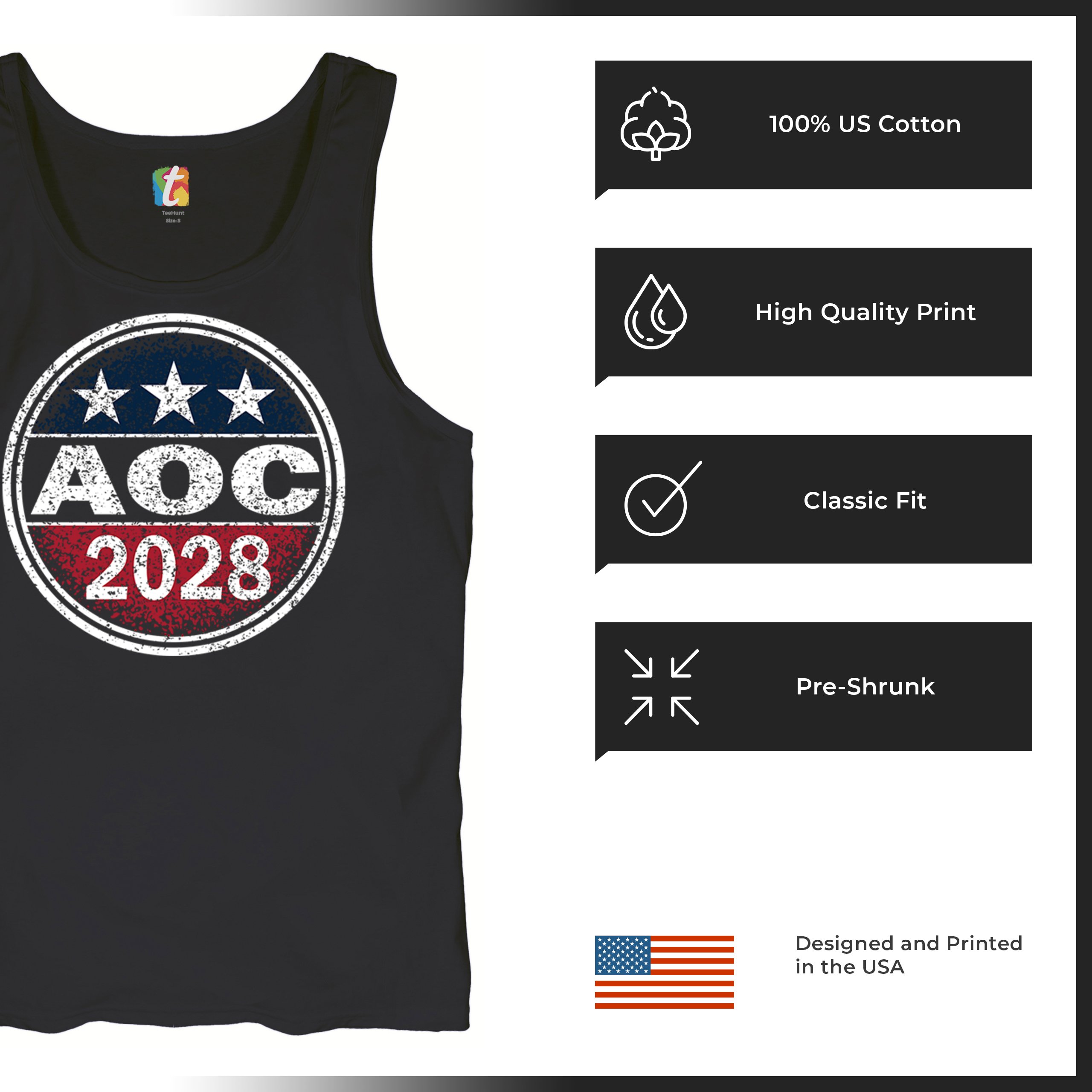 AOC 2028 for President Men's Tank Top Alexandria Ocasio-Cortez Democrat - 第 14/36 張圖片