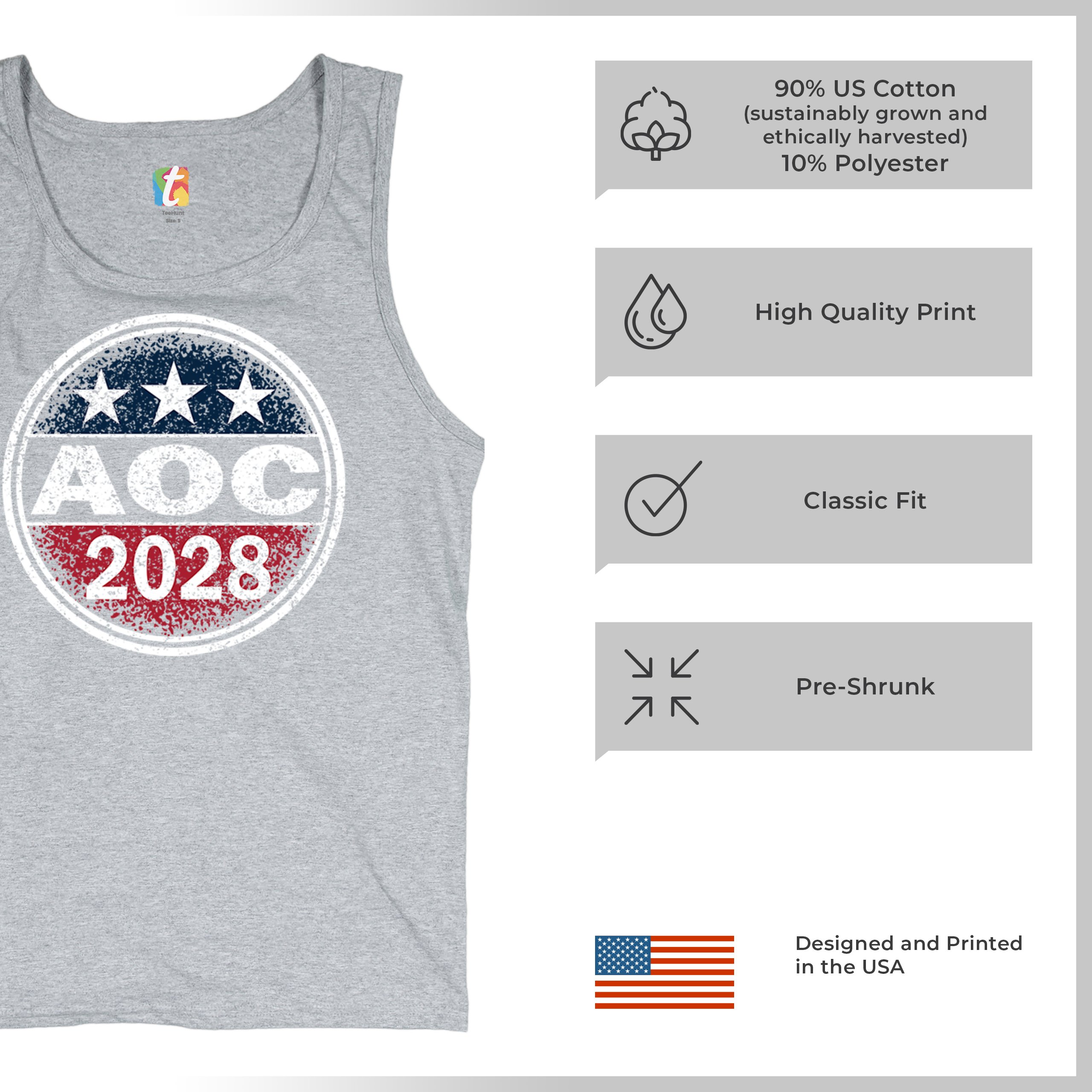 AOC 2028 for President Men's Tank Top Alexandria Ocasio-Cortez Democrat - 第 21/36 張圖片