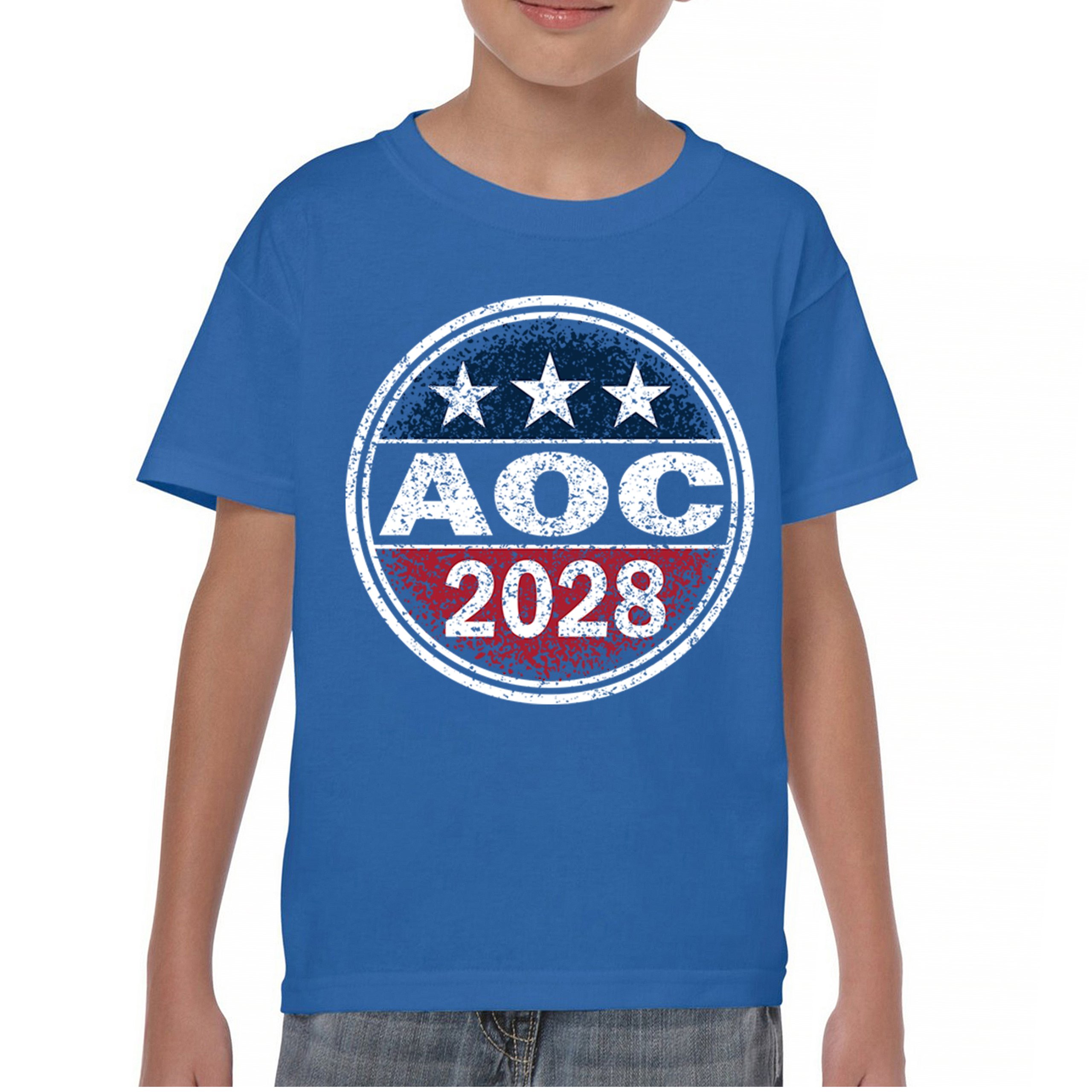 AOC 2028 for President Youth T-shirt Alexandria Ocasio-Cortez Democrat Kids - Picture 2 of 43