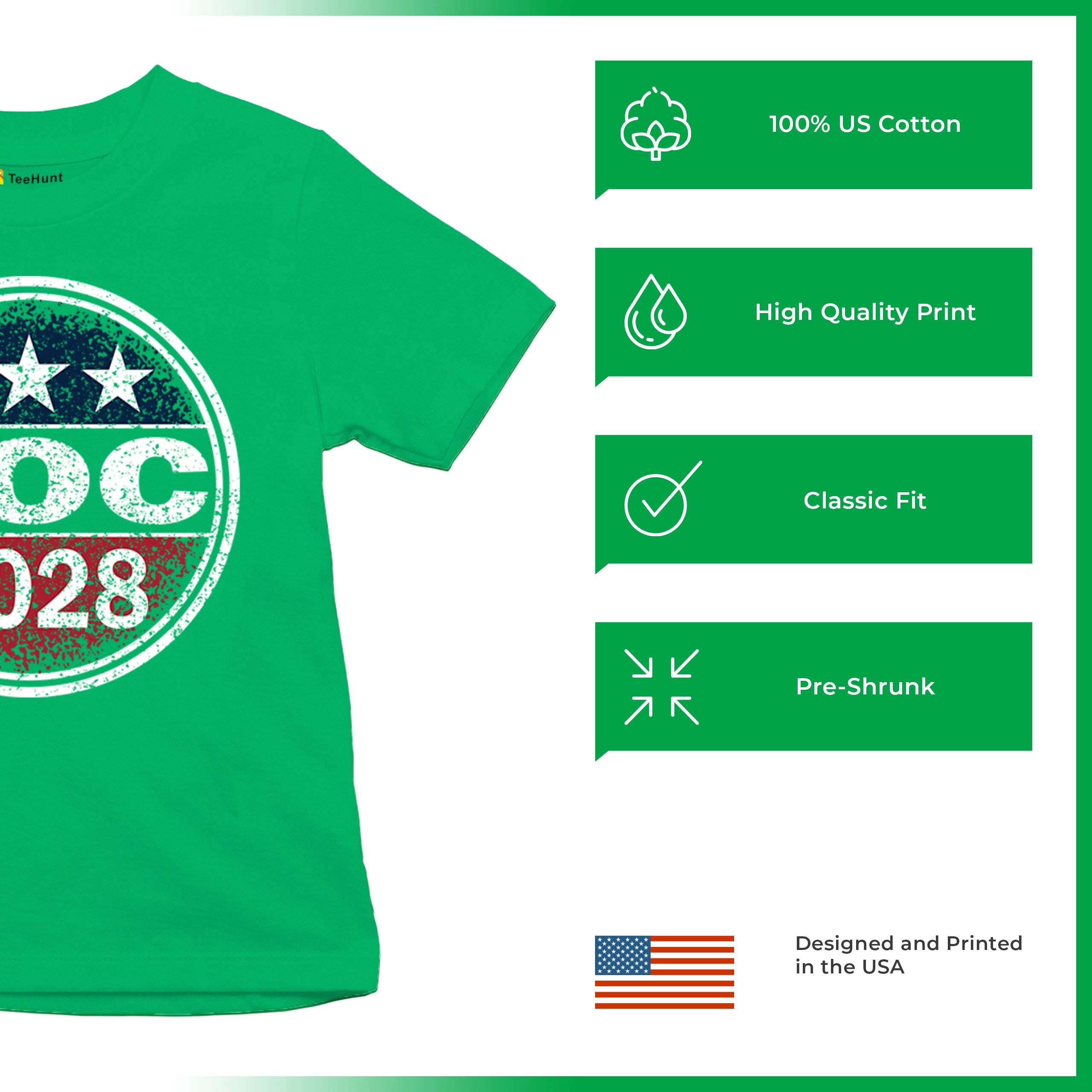 AOC 2028 for President Youth T-shirt Alexandria Ocasio-Cortez Democrat Kids - Picture 35 of 43