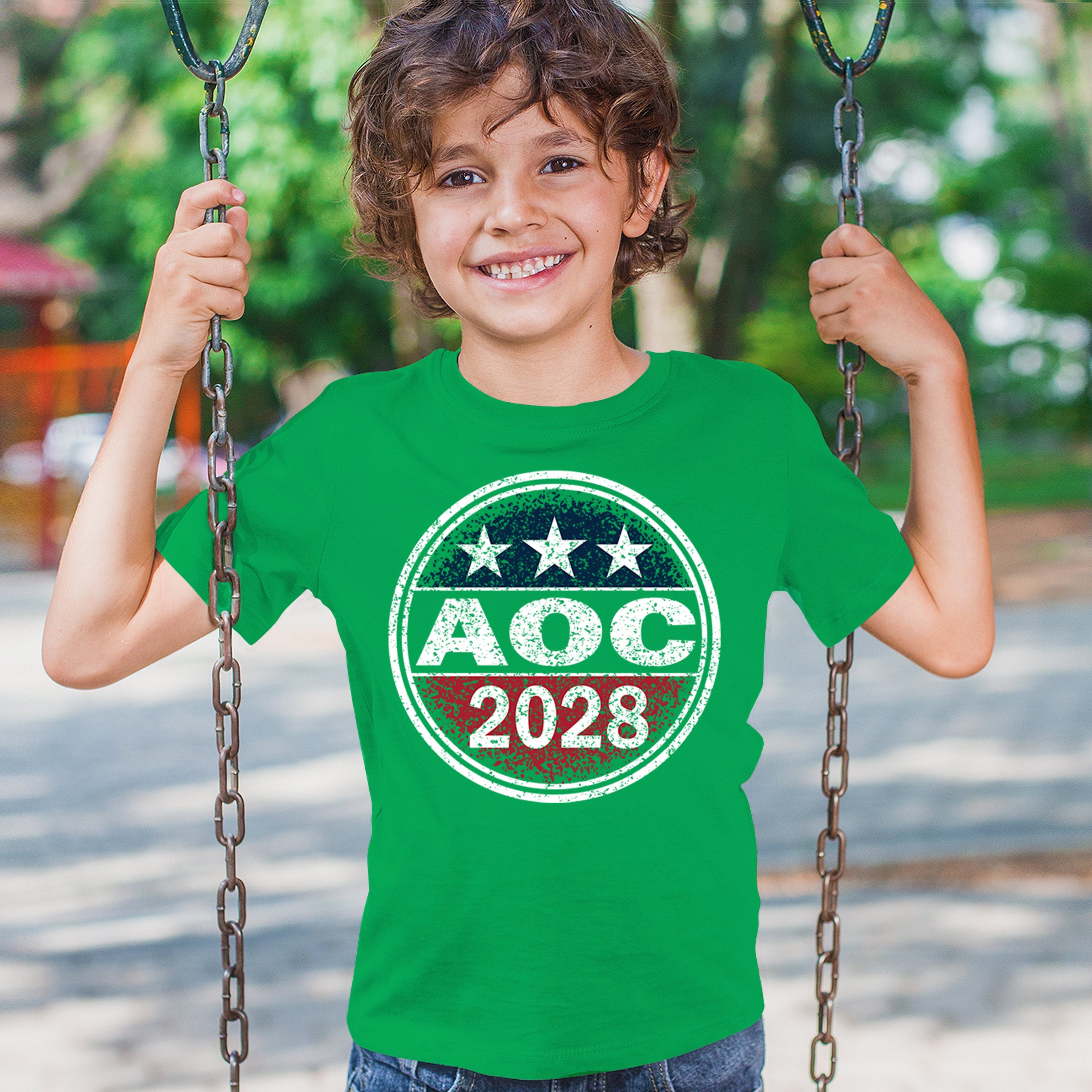 AOC 2028 for President Youth T-shirt Alexandria Ocasio-Cortez Democrat Kids - Picture 33 of 43