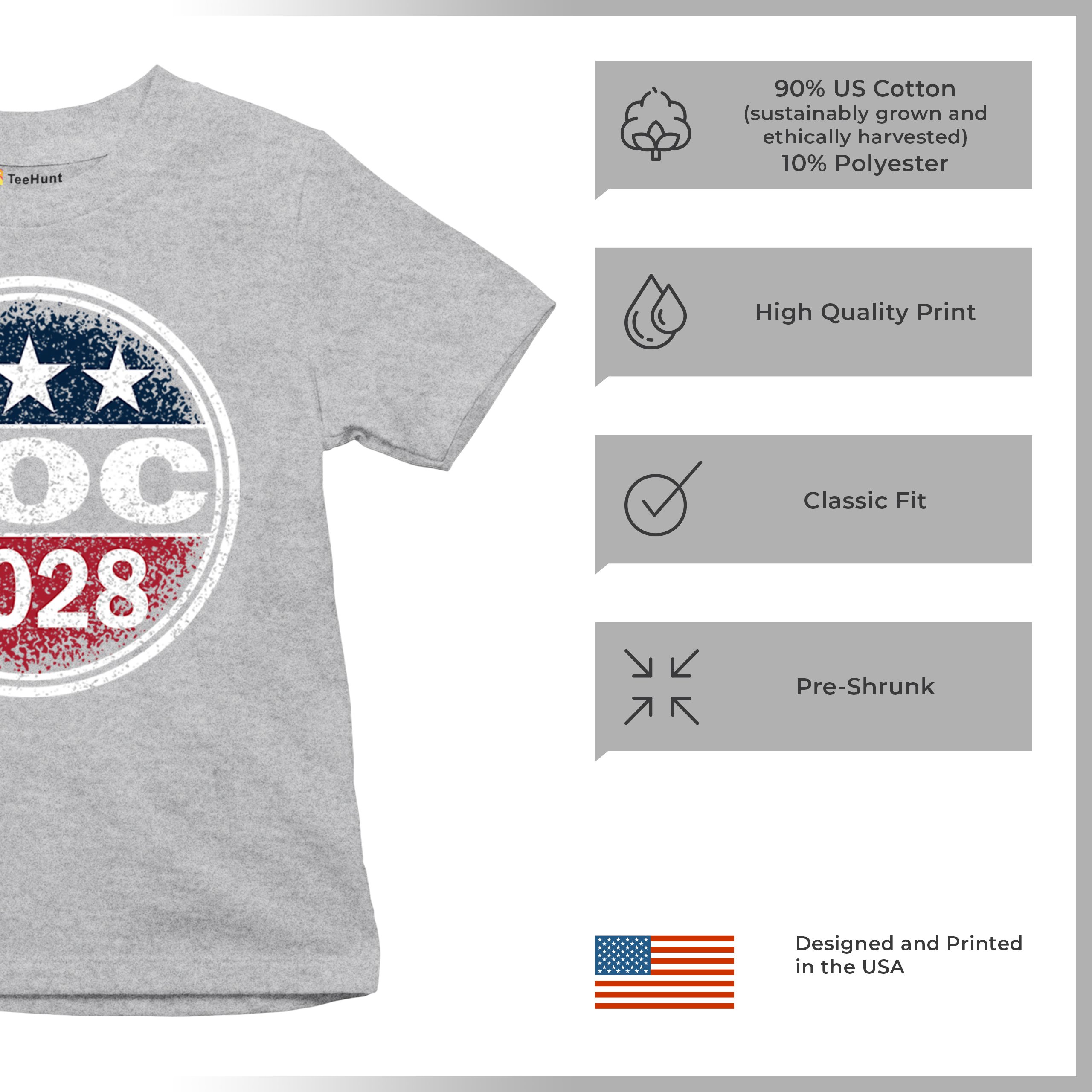 AOC 2028 for President Youth T-shirt Alexandria Ocasio-Cortez Democrat Kids - Picture 21 of 43