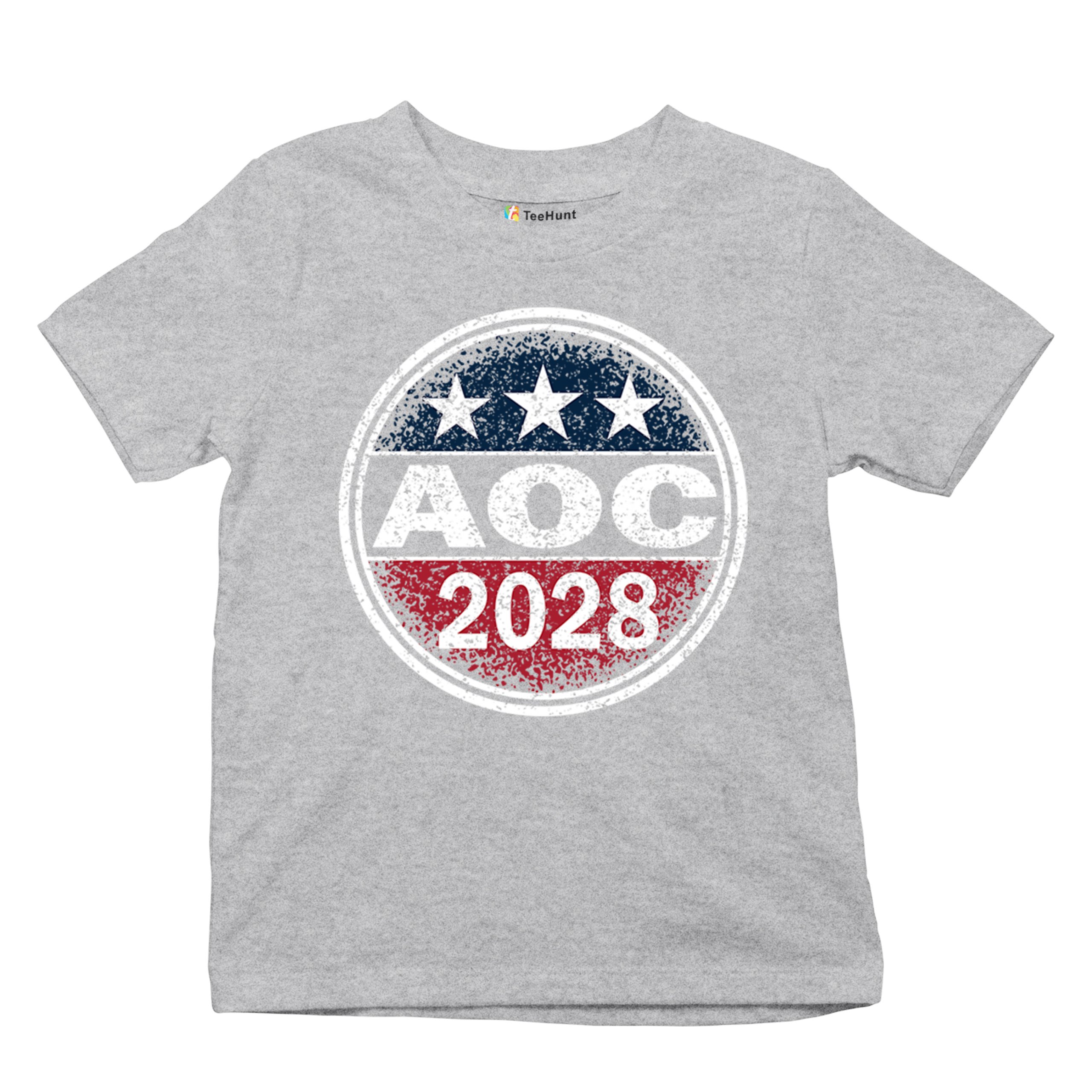 AOC 2028 for President Youth T-shirt Alexandria Ocasio-Cortez Democrat Kids - Picture 20 of 43