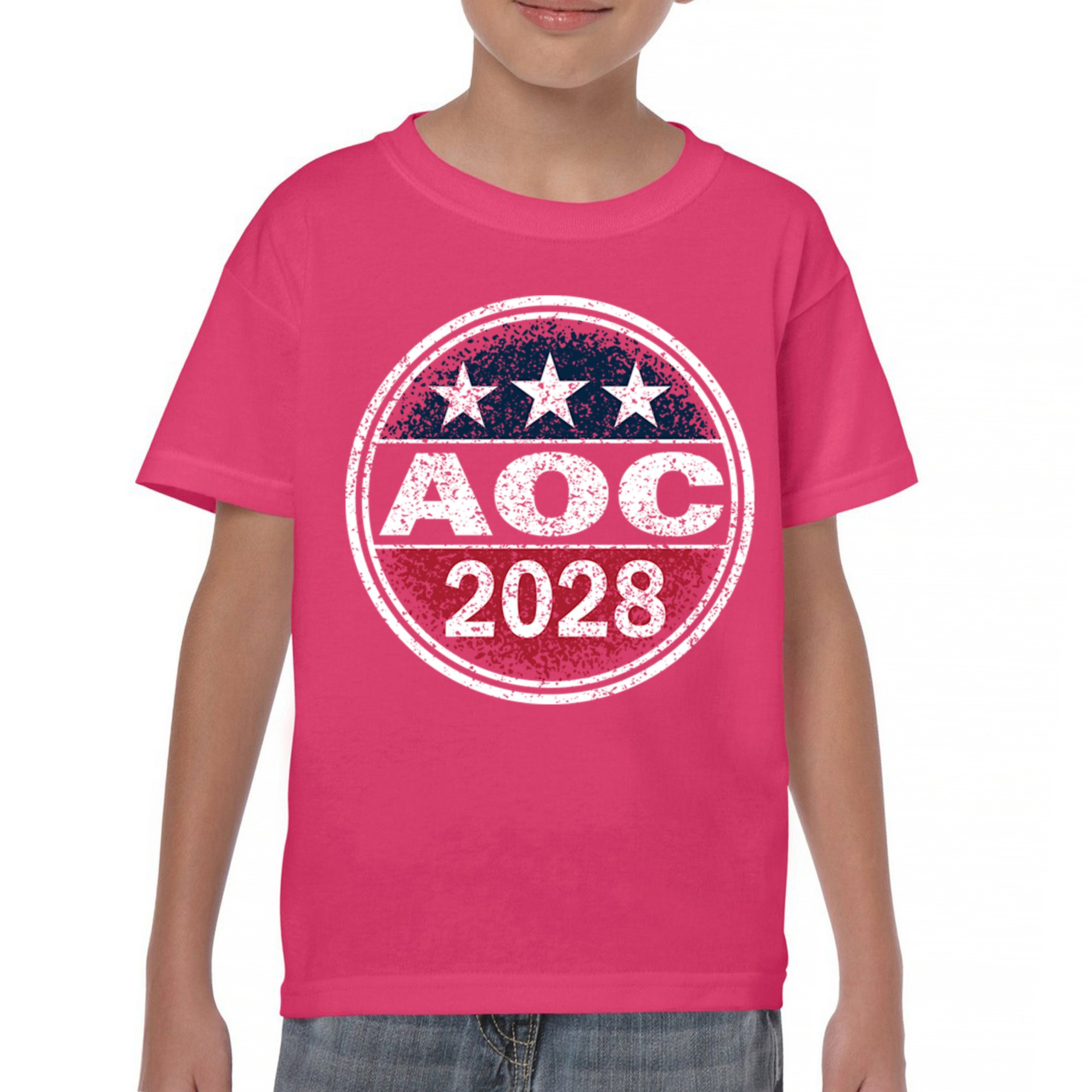 AOC 2028 for President Youth T-shirt Alexandria Ocasio-Cortez Democrat Kids - Picture 37 of 43