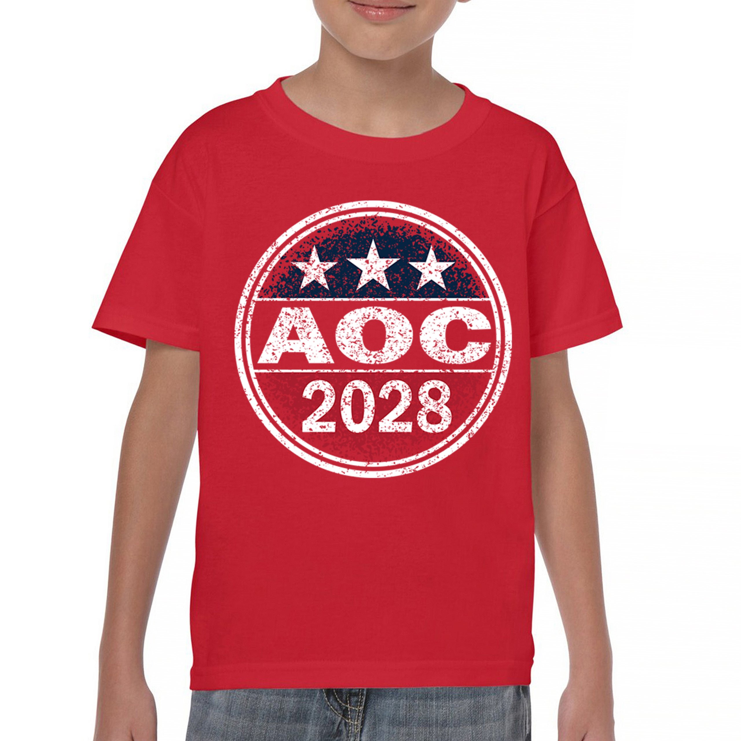 AOC 2028 for President Youth T-shirt Alexandria Ocasio-Cortez Democrat Kids - Picture 23 of 43