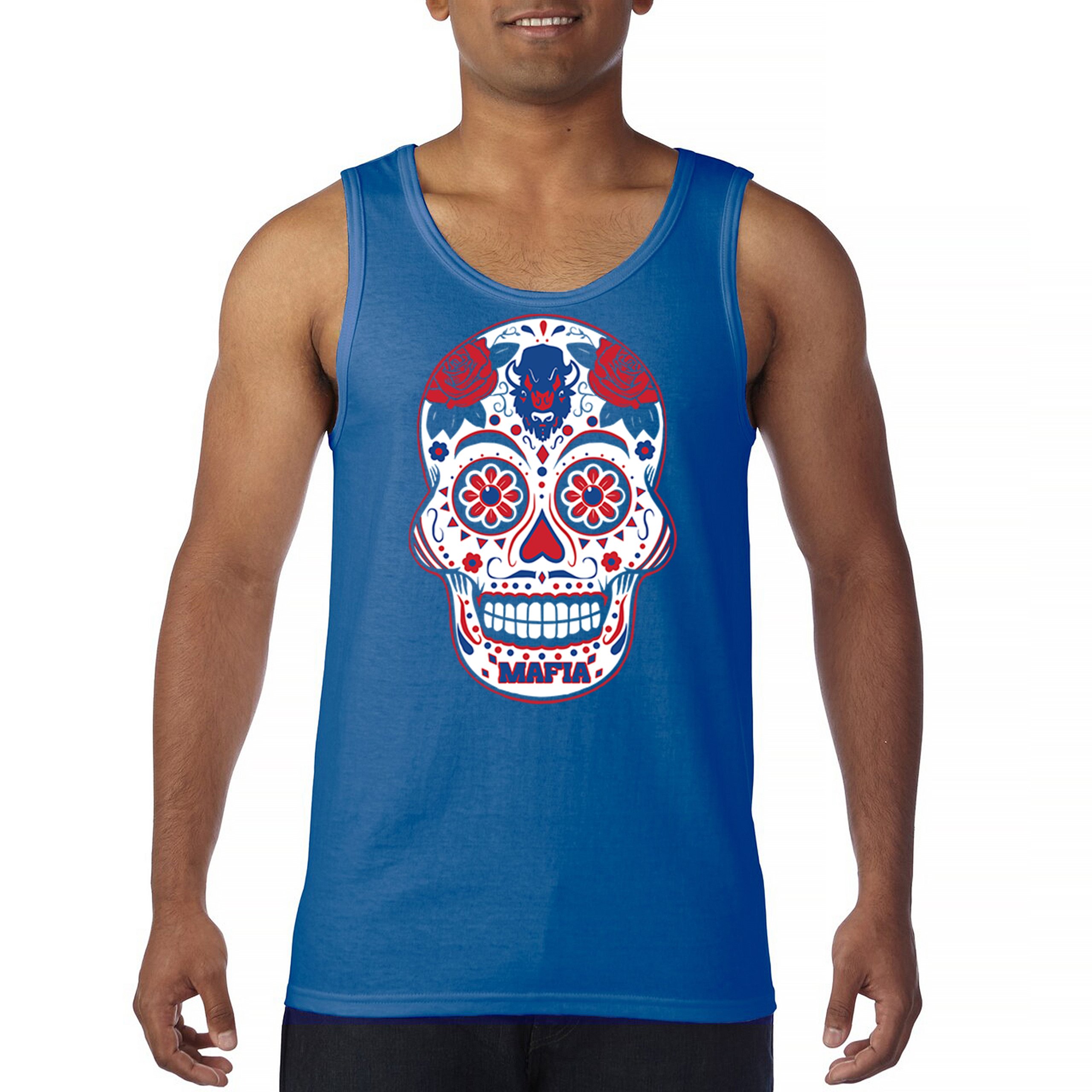 Buffalo Sugar Skull Men’s Tank Top Die-Hard Football Fan Tailgating