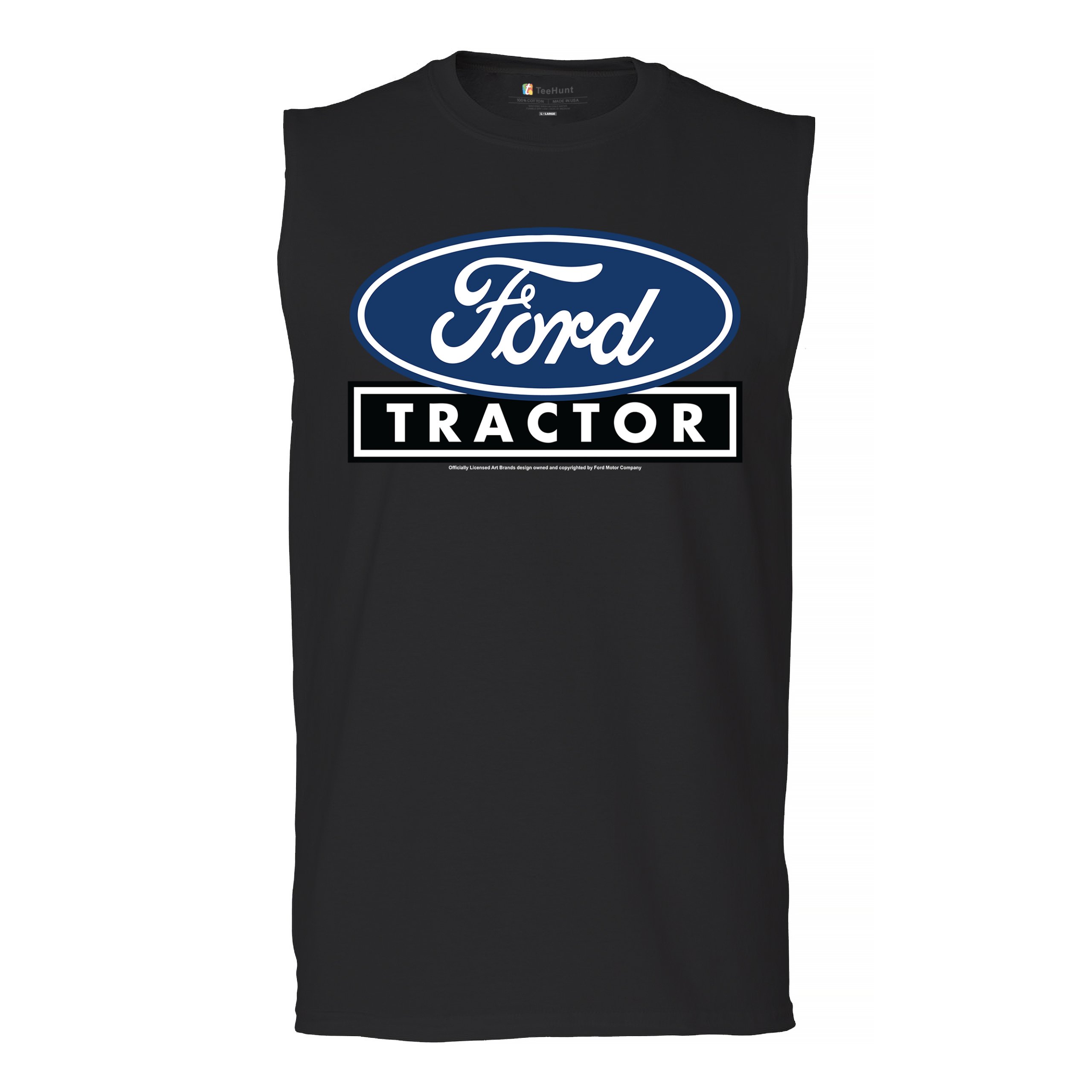 Ford Tractor Logo Blue Muscle Shirt Vintage Farm Rustic Classic Retro Men’s