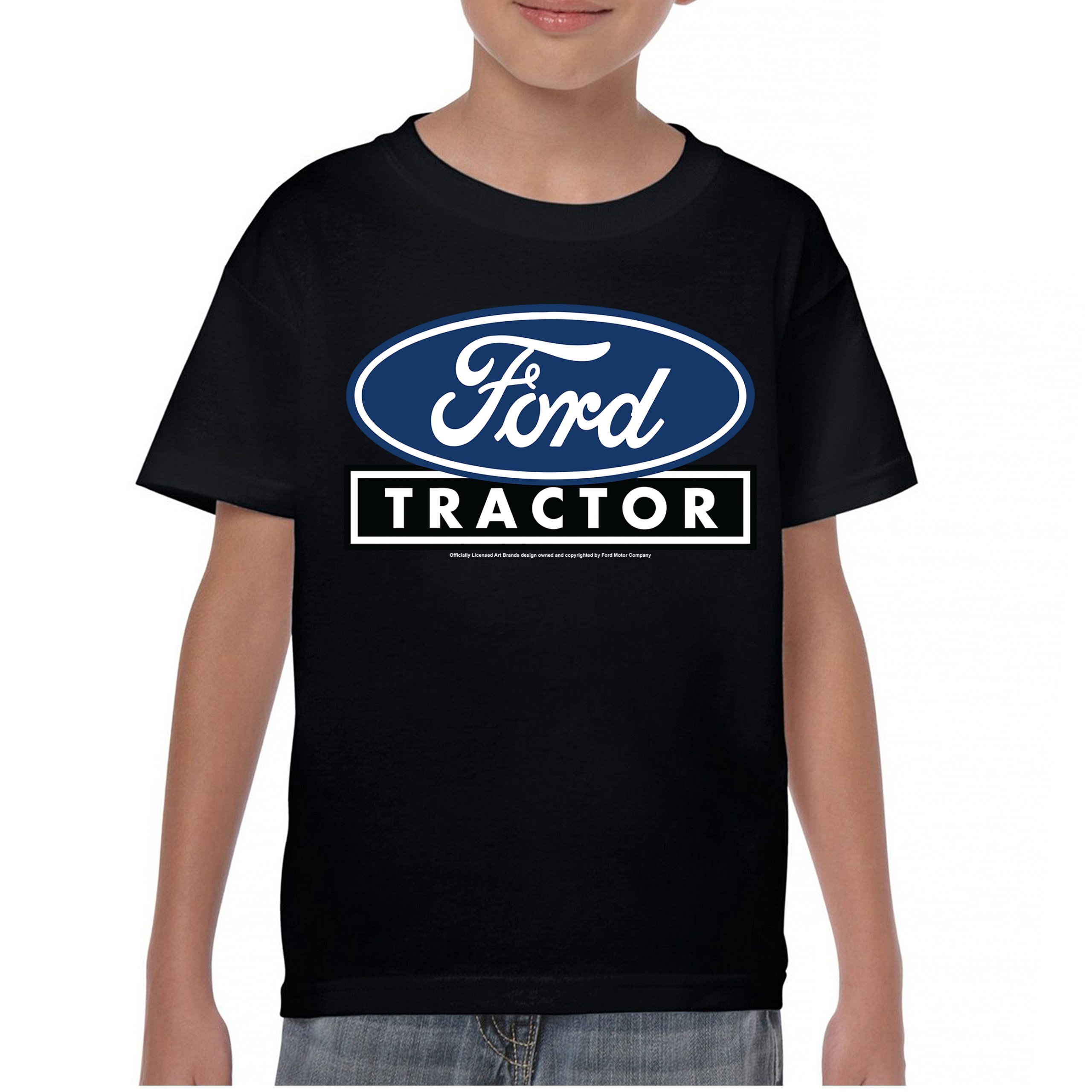 Ford Tractor Logo Blue Youth T-shirt Vintage Farm Rustic Classic Retro Kids - Picture 2 of 50