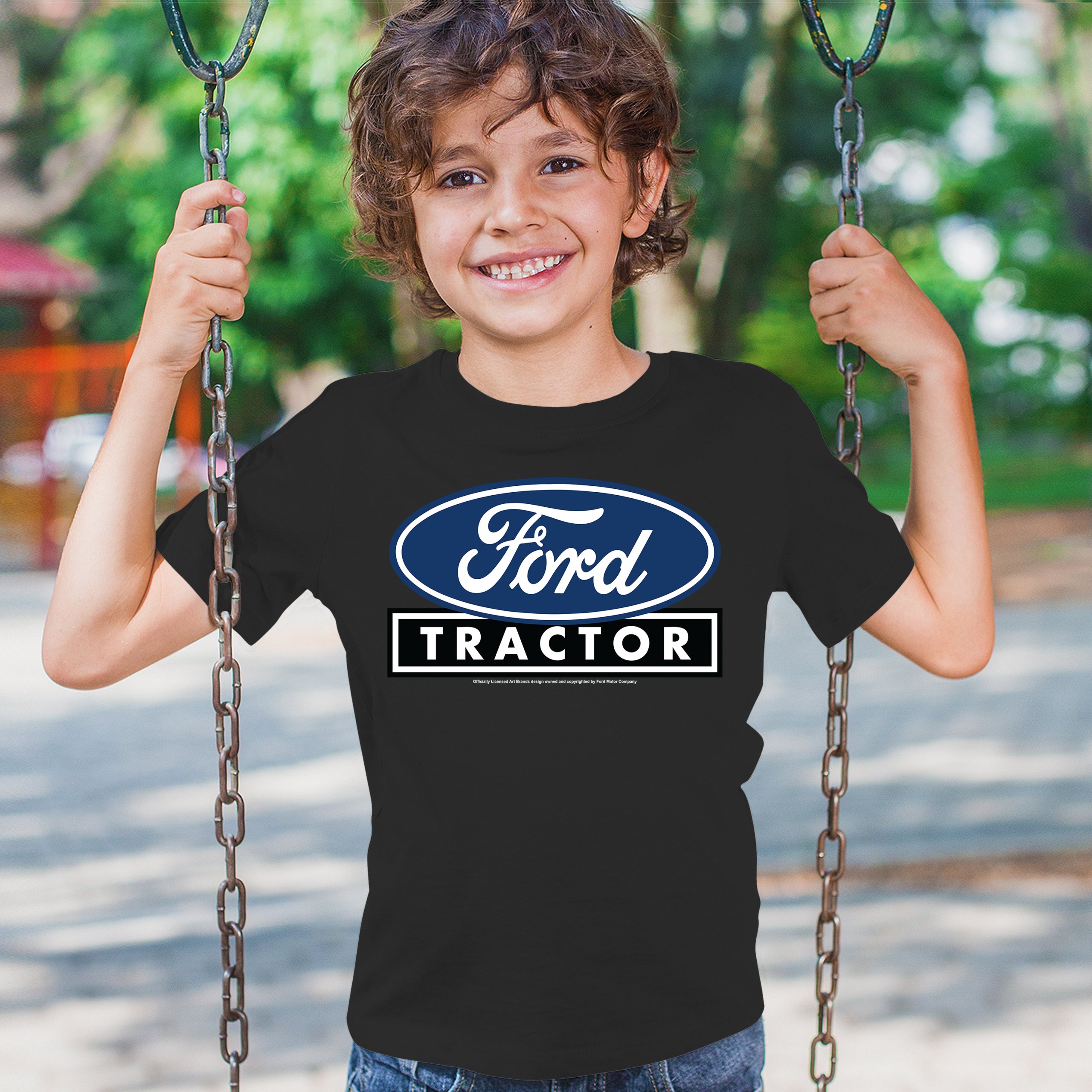 Ford Tractor Logo Blue Youth T-shirt Vintage Farm Rustic Classic Retro Kids - Picture 5 of 50