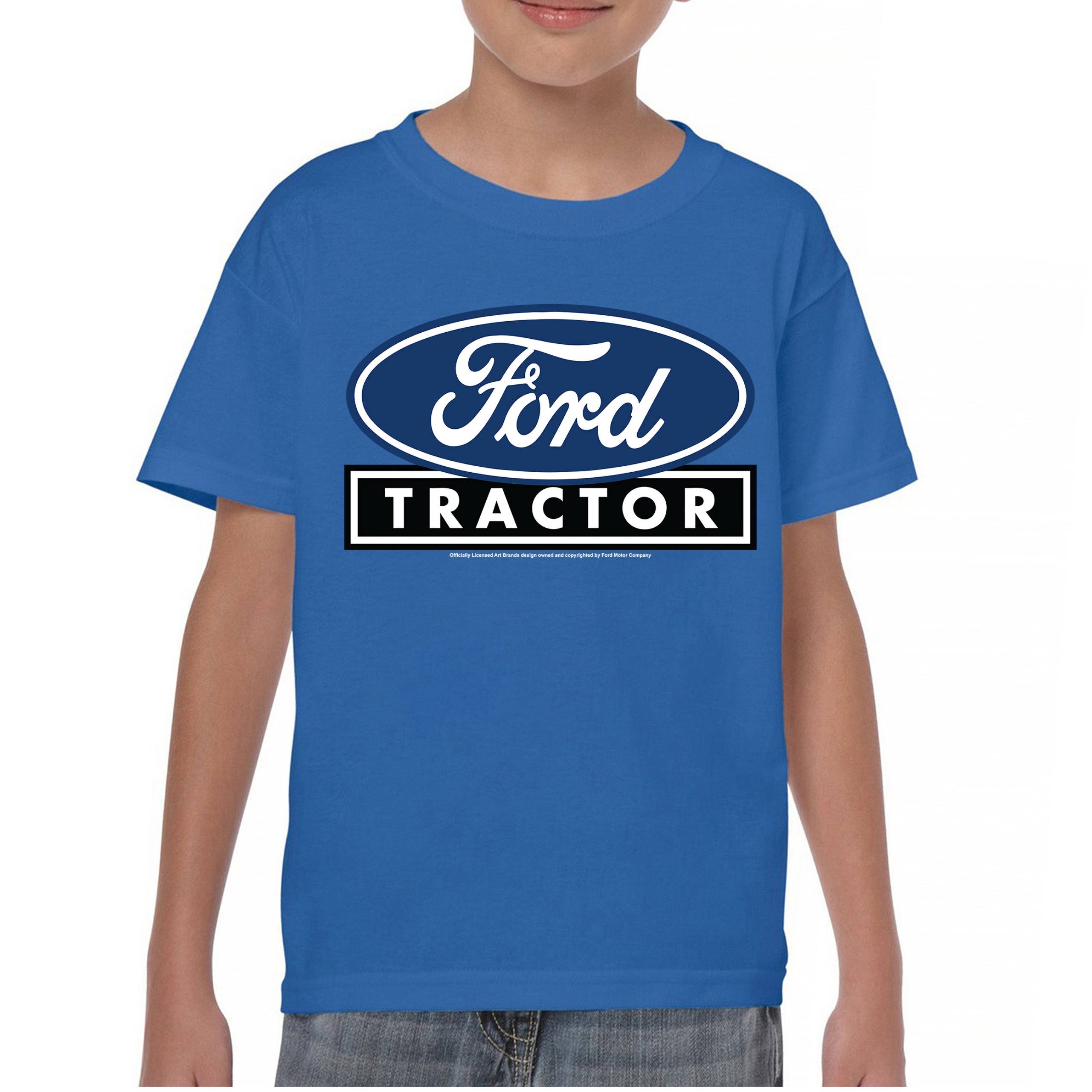 Ford Tractor Logo Blue Youth T-shirt Vintage Farm Rustic Classic Retro Kids - Picture 37 of 50