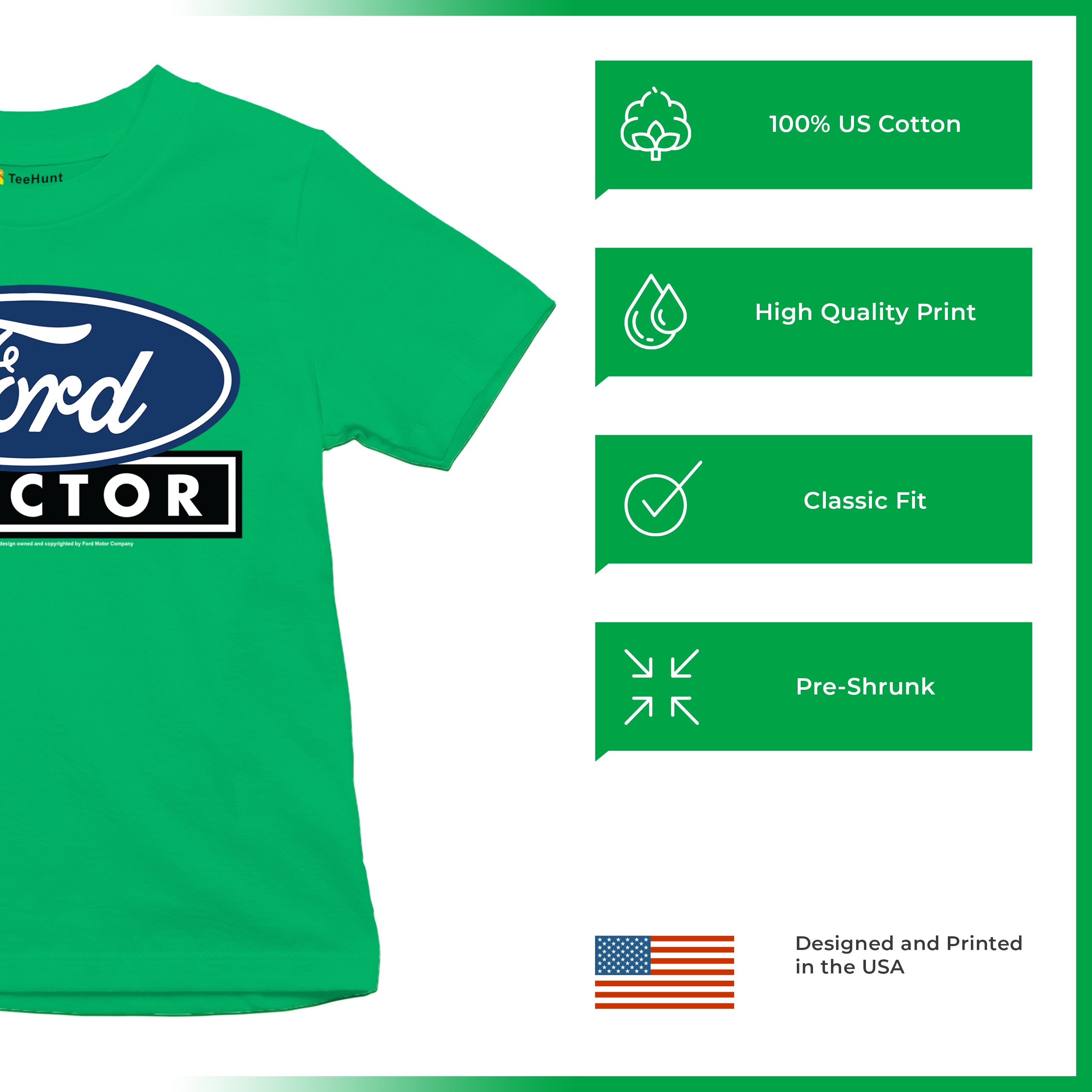Ford Tractor Logo Blue Youth T-shirt Vintage Farm Rustic Classic Retro Kids - Picture 35 of 50