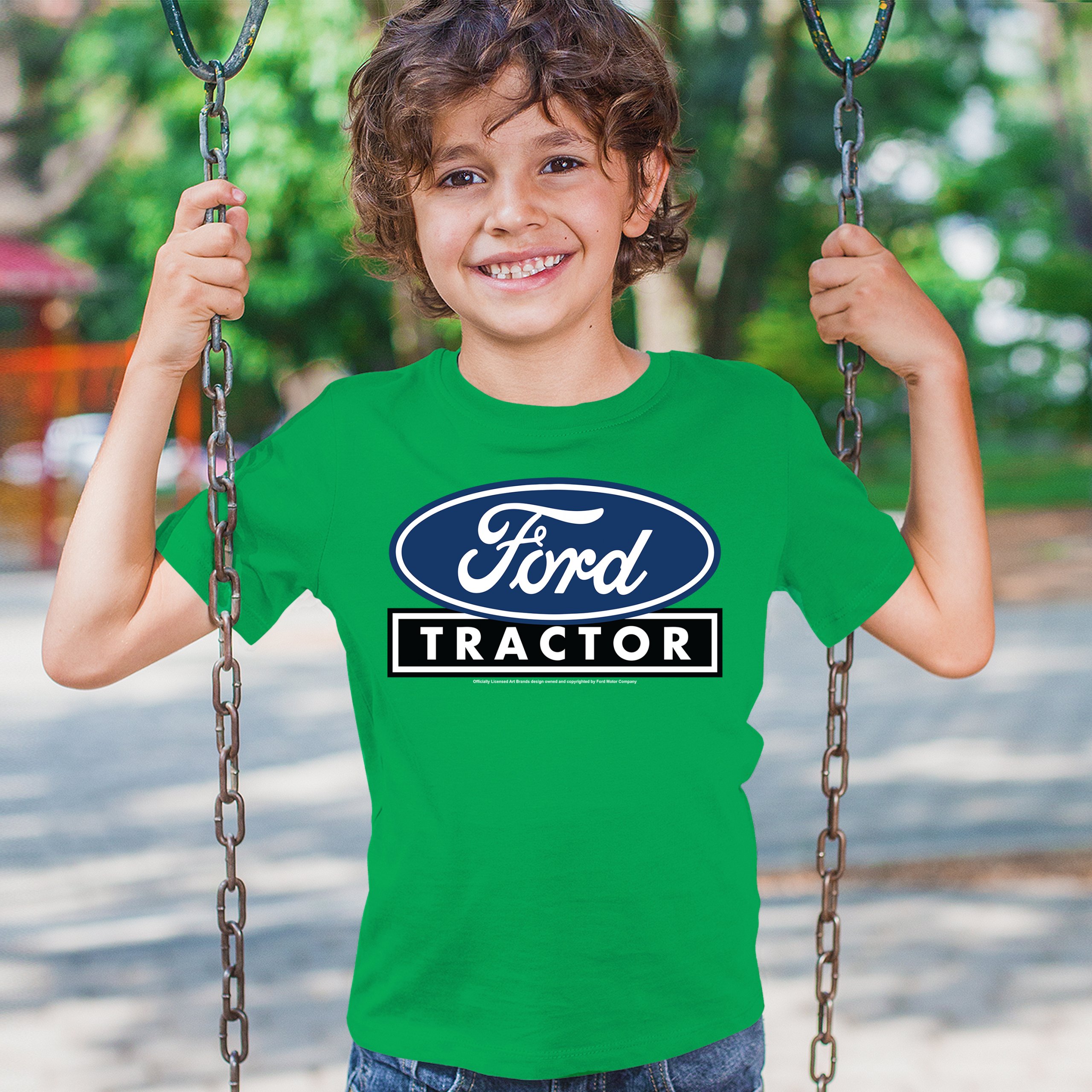 Ford Tractor Logo Blue Youth T-shirt Vintage Farm Rustic Classic Retro Kids - Picture 33 of 50