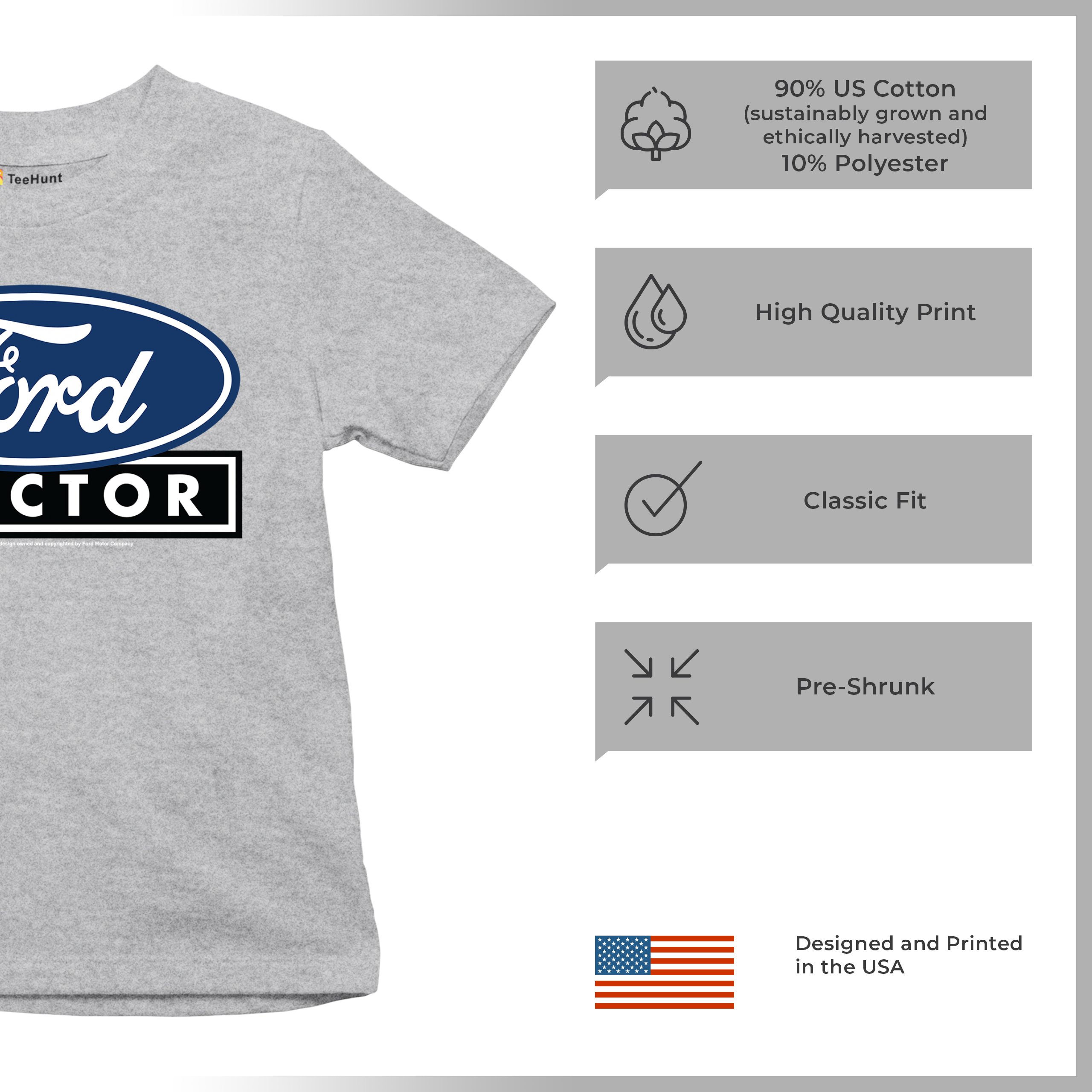 Ford Tractor Logo Blue Youth T-shirt Vintage Farm Rustic Classic Retro Kids - Picture 14 of 50