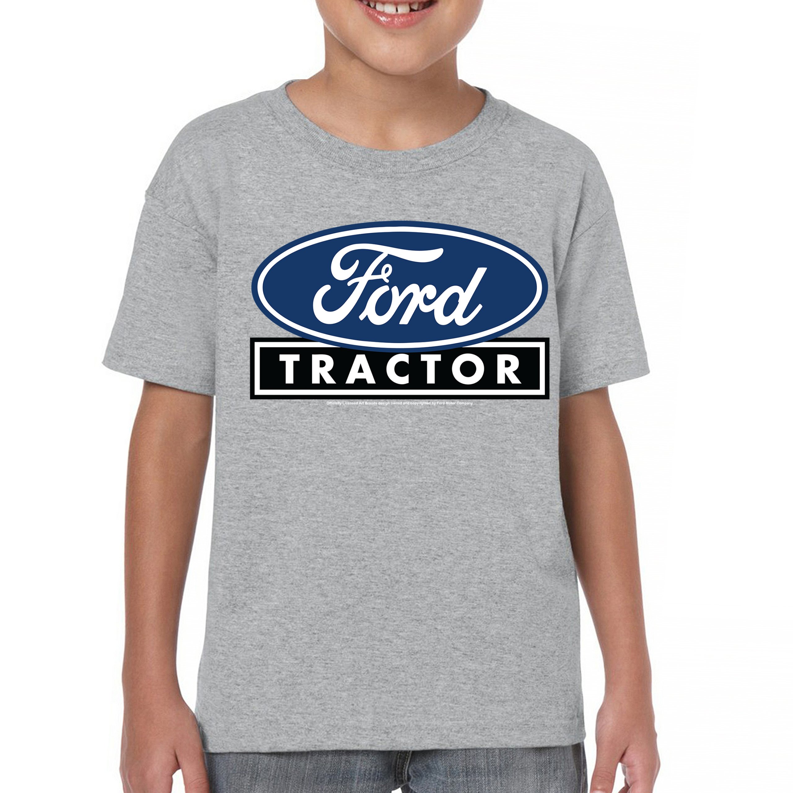 Ford Tractor Logo Blue Youth T-shirt Vintage Farm Rustic Classic Retro Kids - Picture 9 of 50