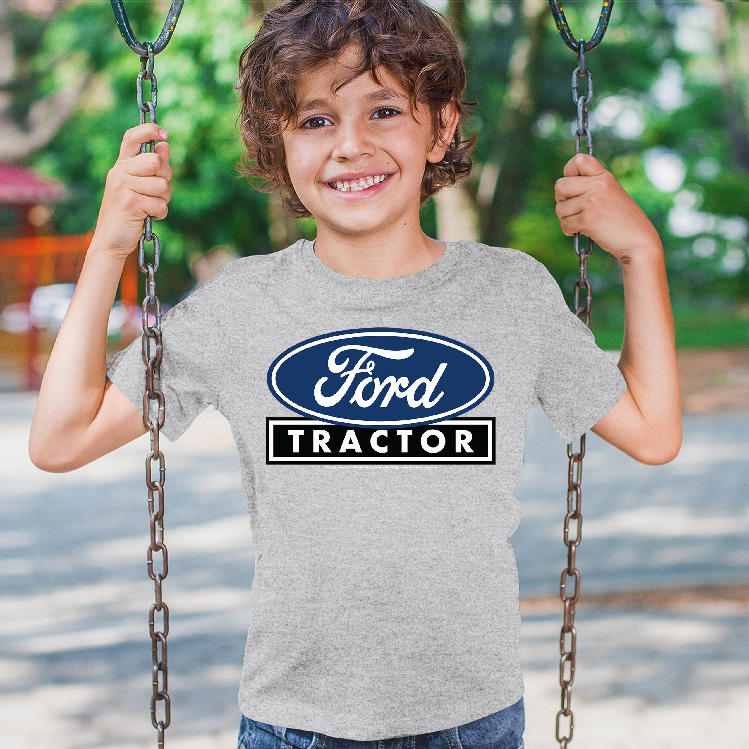 Ford Tractor Logo Blue Youth T-shirt Vintage Farm Rustic Classic Retro Kids - Picture 12 of 50