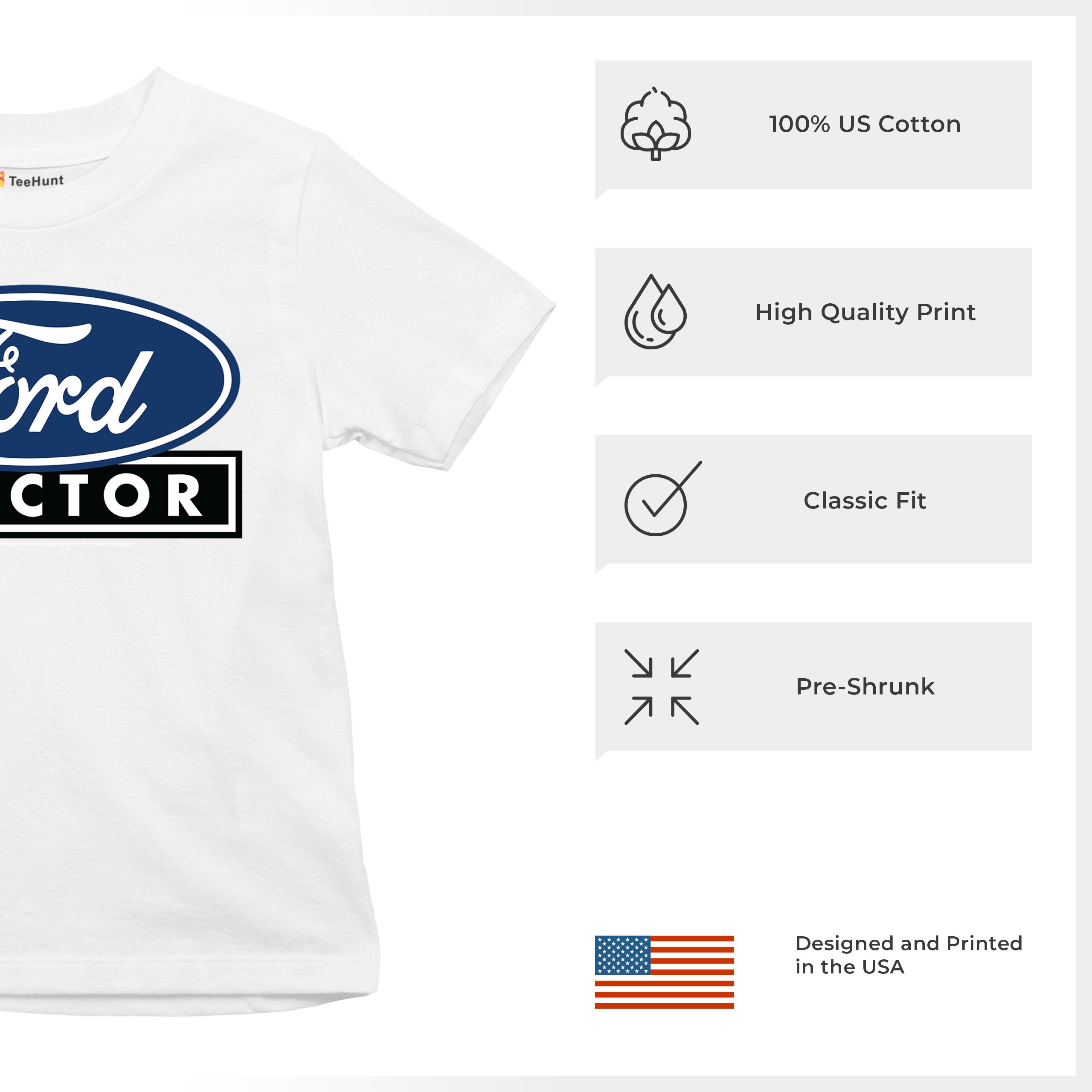 Ford Tractor Logo Blue Youth T-shirt Vintage Farm Rustic Classic Retro Kids - Picture 28 of 50