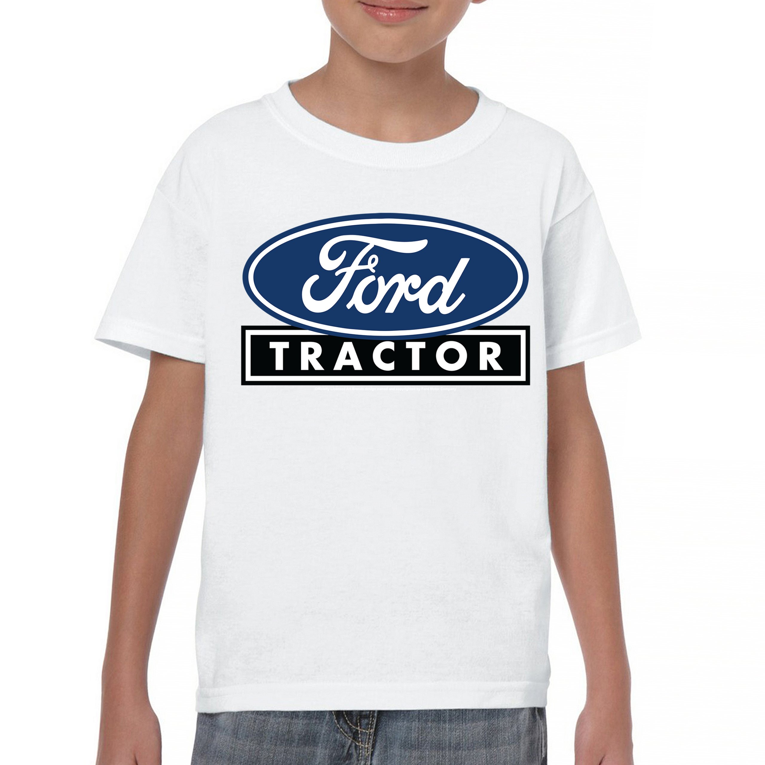 Ford Tractor Logo Blue Youth T-shirt Vintage Farm Rustic Classic Retro Kids - Picture 23 of 50
