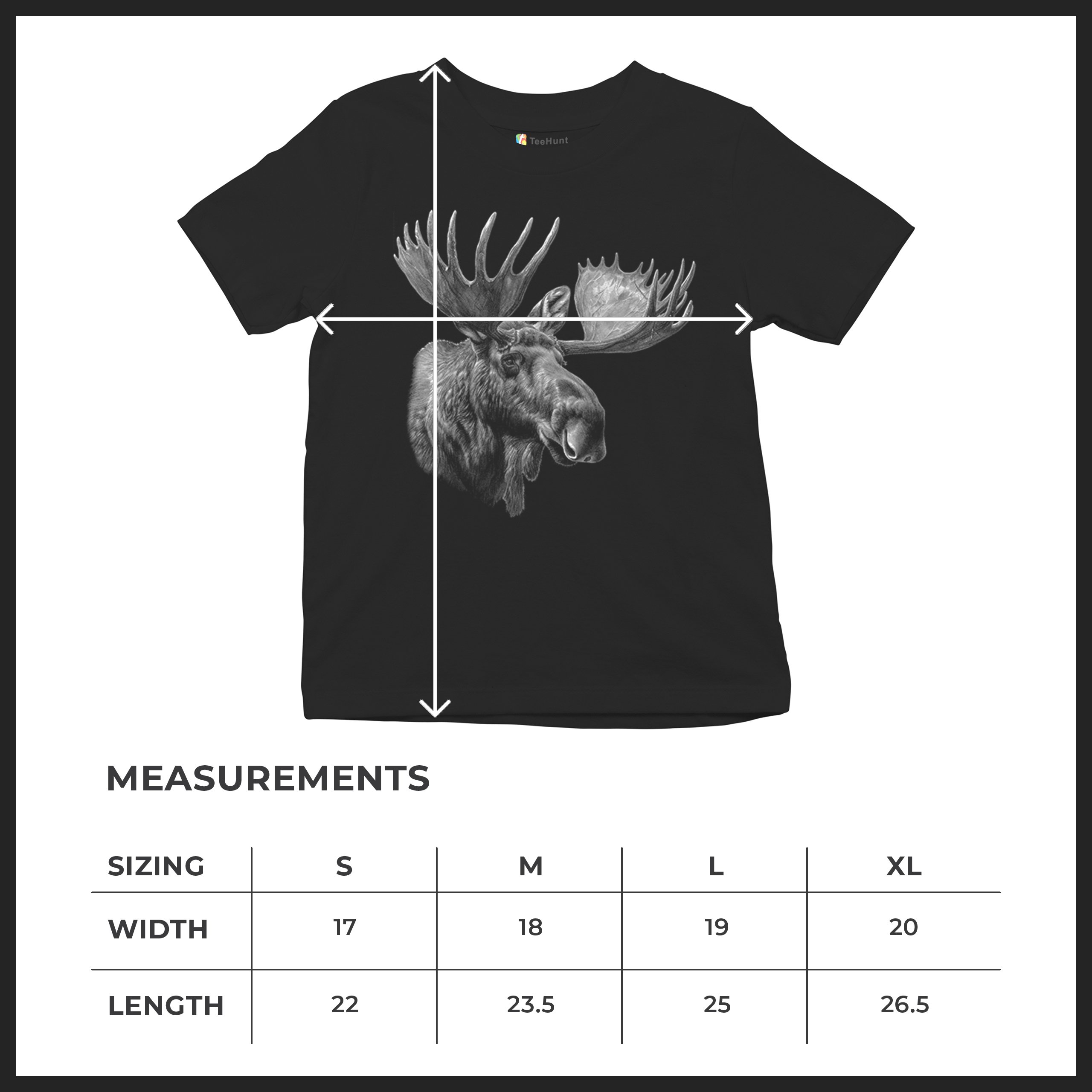 Camiseta Majestuoso Alce Retrato Juvenil Vida Silvestre Naturaleza Northwoods Animal Niños - Imagen 8 de 8