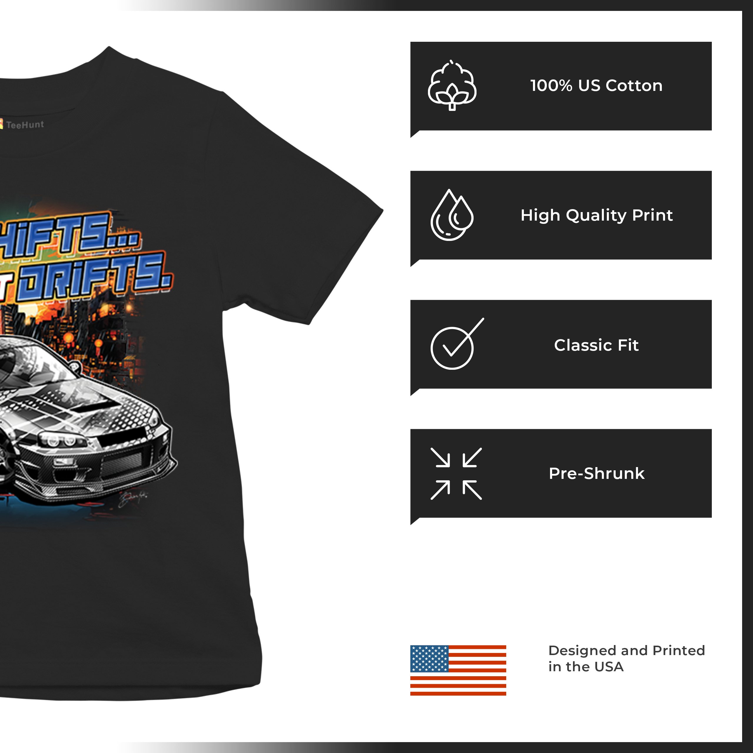 If It Shifts It Drifts Youth T-shirt Racing Custom Culture Japanese Cars Kids - Picture 7 of 50