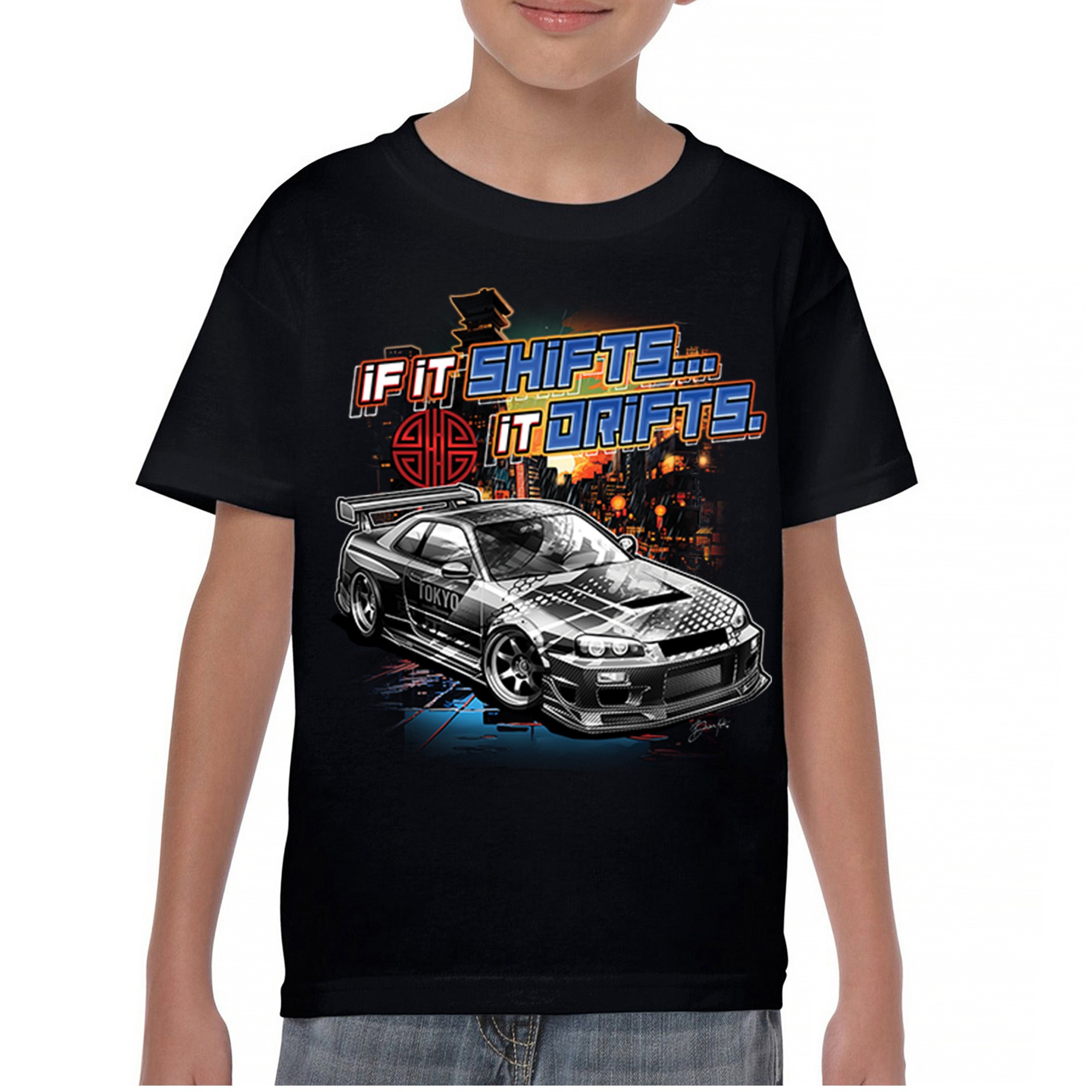If It Shifts It Drifts Youth T-shirt Racing Custom Culture Japanese Cars Kids - Picture 2 of 50