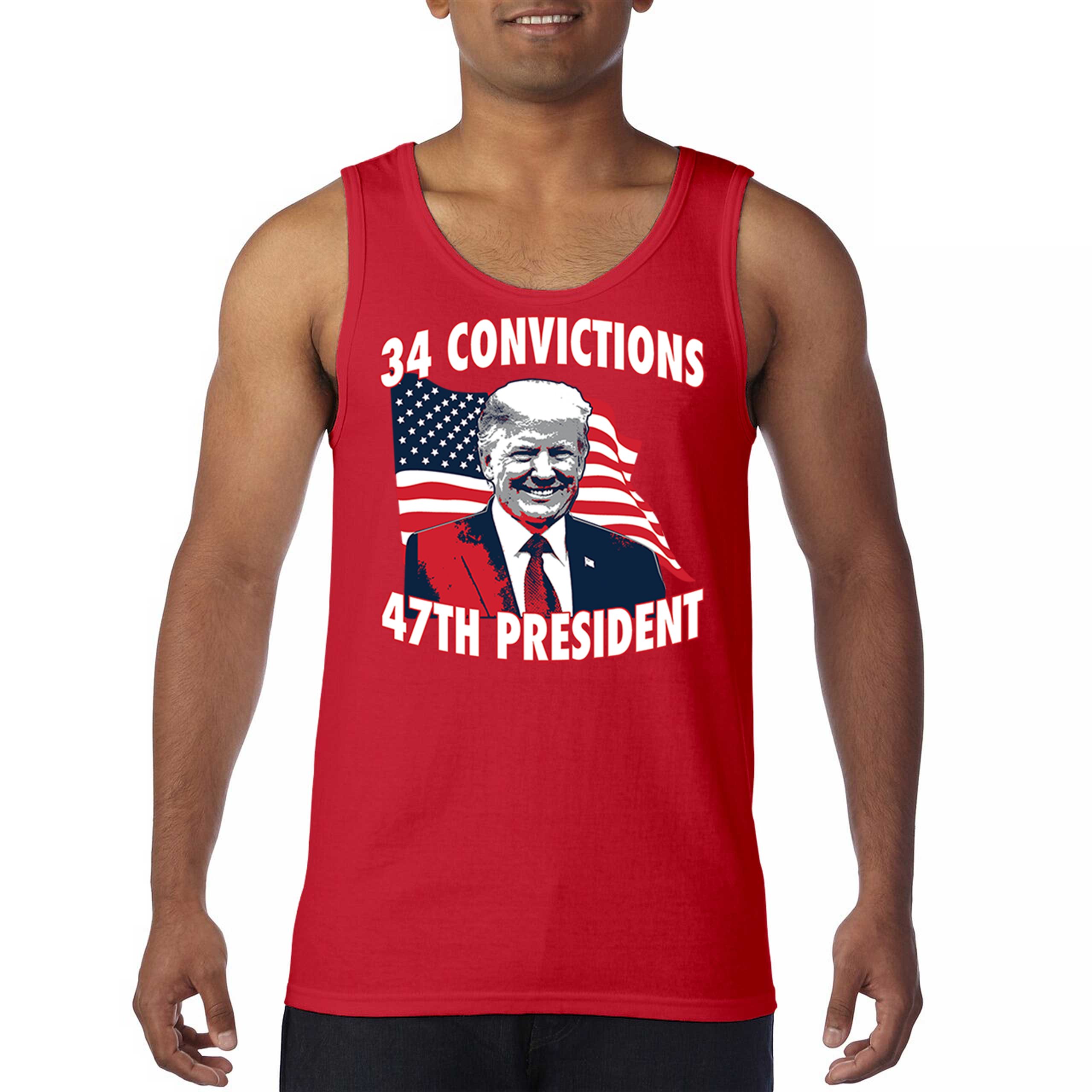 Trump 2024 34 Convictions 47th President Tank Top MAGA Vote Red USA Men's Top