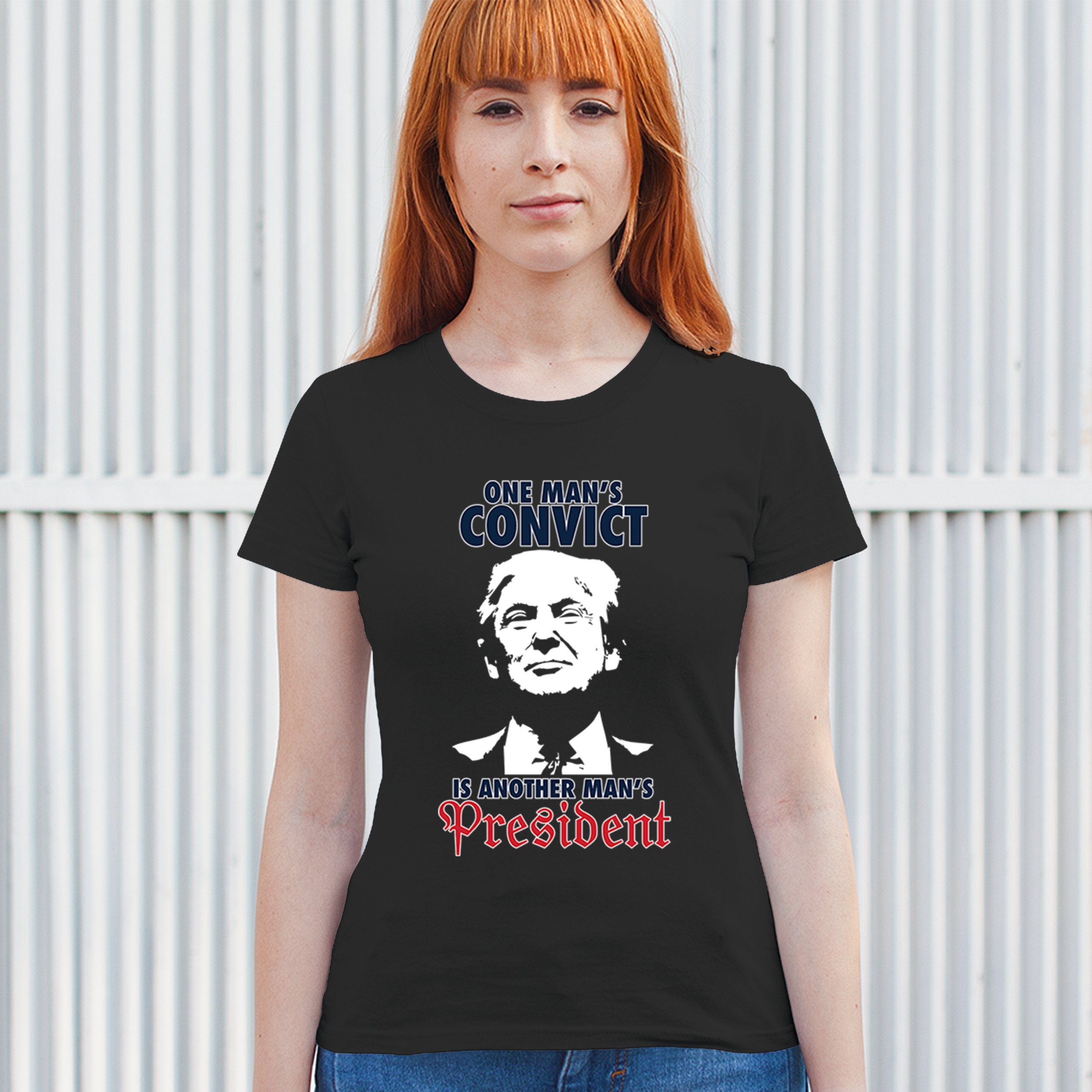 ALTRA T shirt donna One Man's Convict is Another Man's President MAGA FJB 45 47