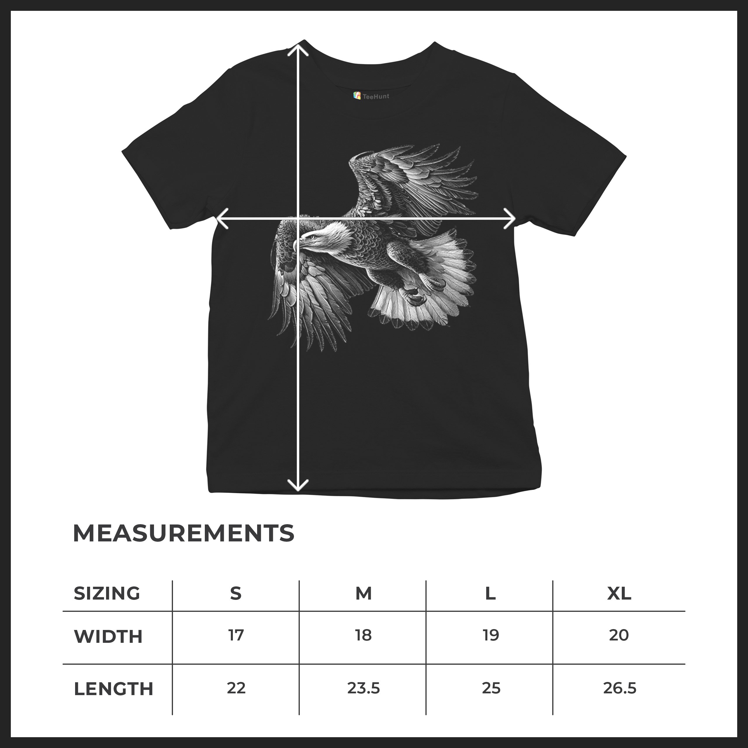 Flying Eagle Portrait Youth T-shirt Soaring Bird Wings Wildlife Nature Kids - Picture 8 of 8