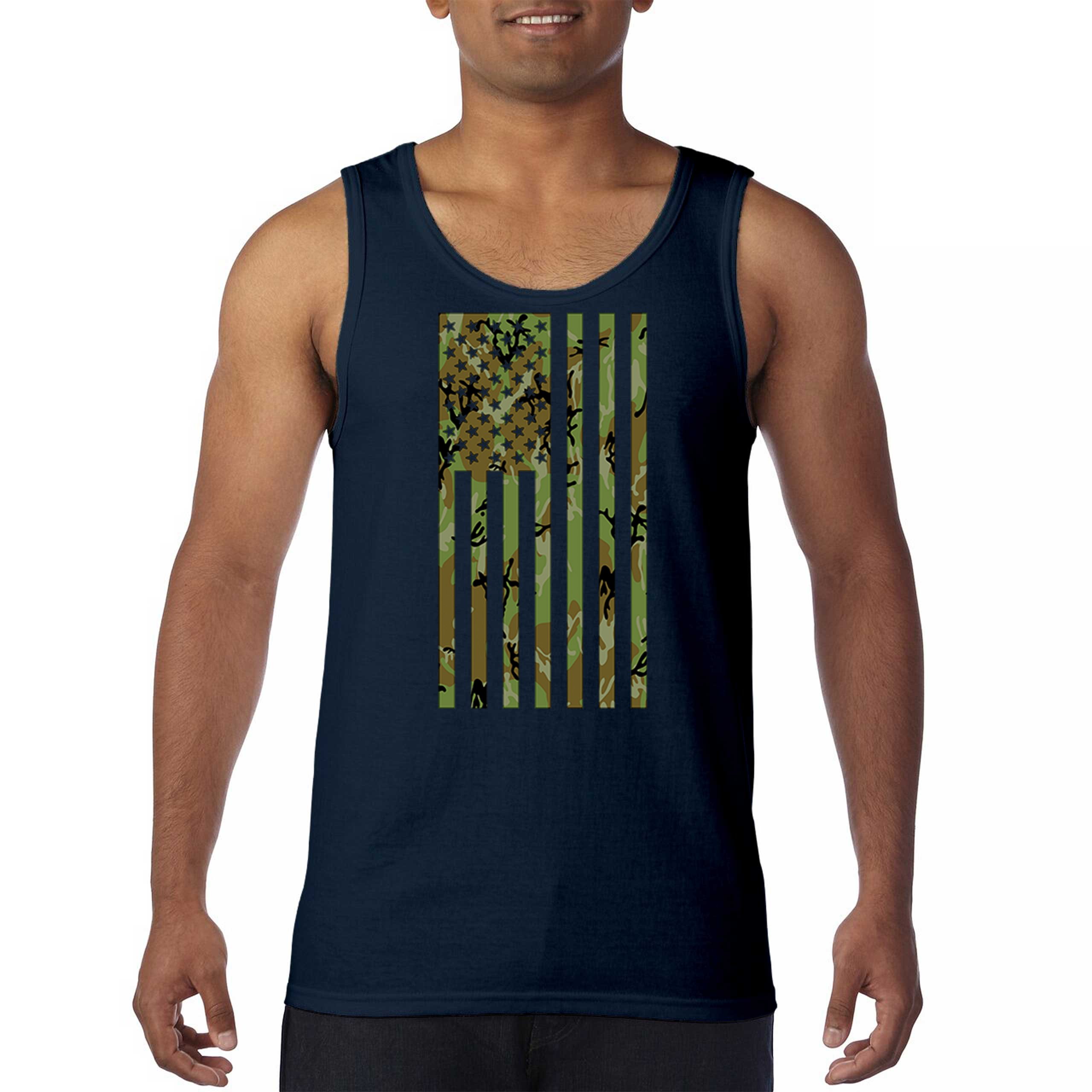 Camo American Flag Tank Top US Military Proud Army Veteran Camo American Flag Tank Top US Military Proud Army Veteran