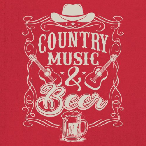 Country Music And Beer Sweatshirt Western Guitar Foamy Beer Mug Humor Crewneck - Picture 18 of 43