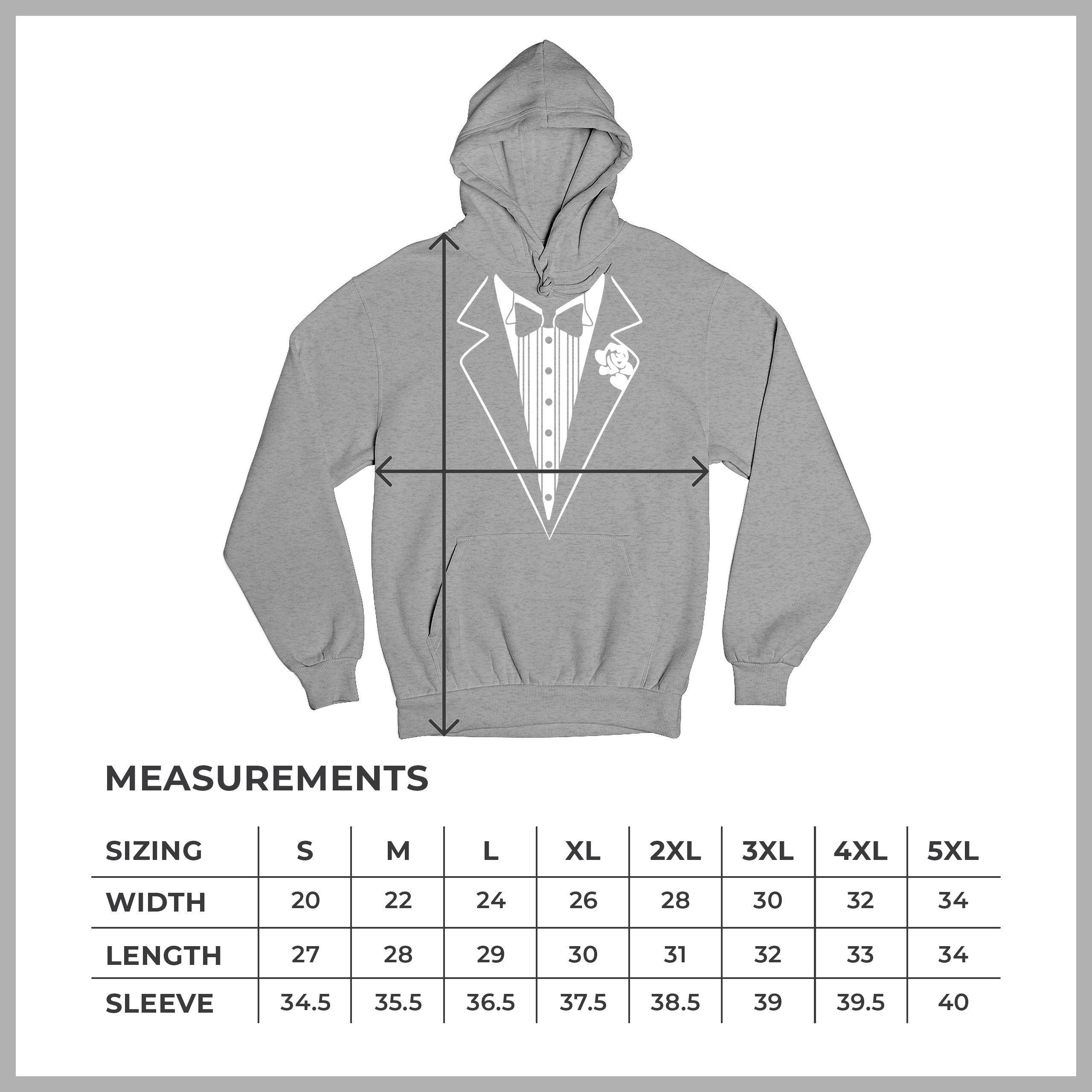 Tuxedo Sweatshirt Funny Wedding Prom Bachelor Party Hoodie Groom Gift Costume