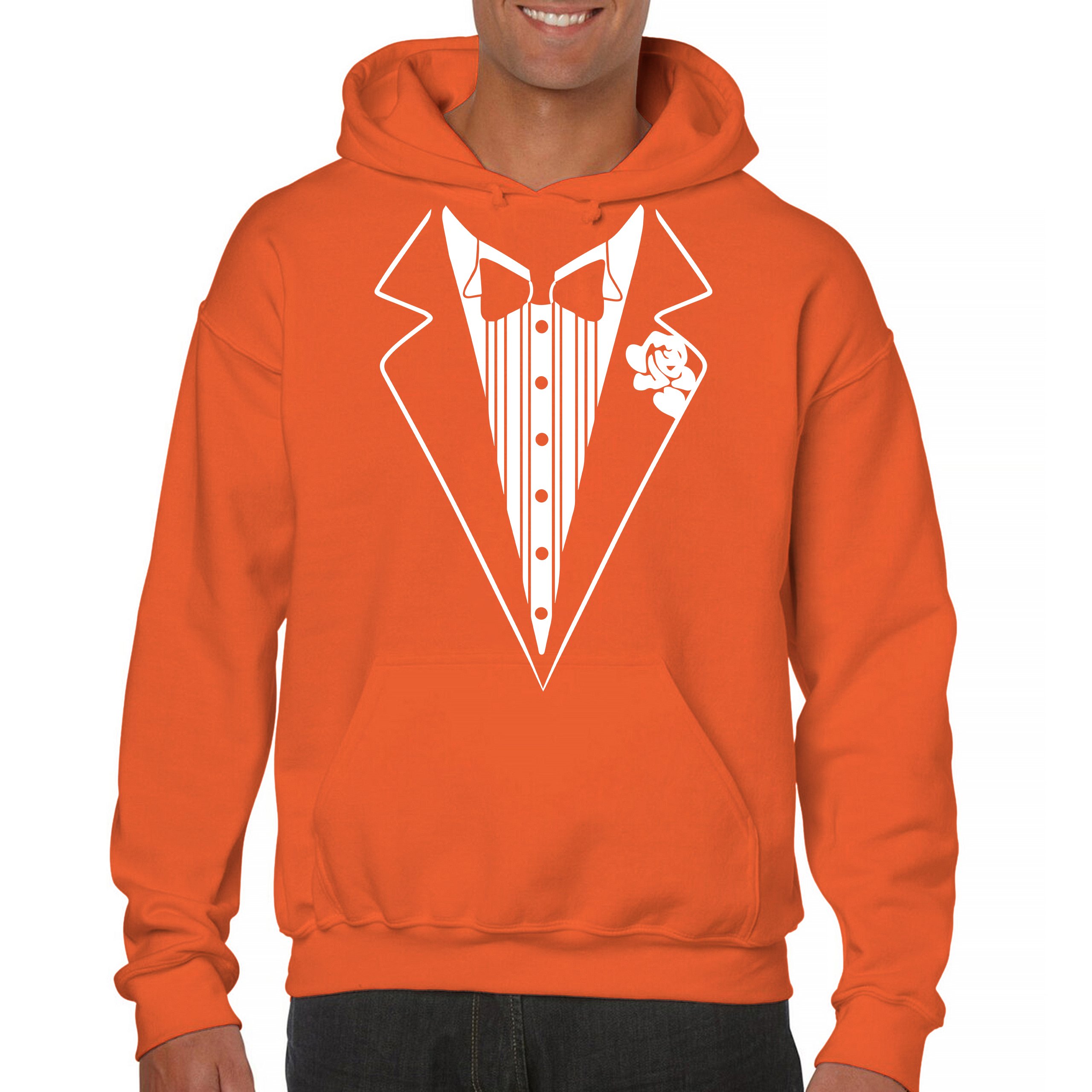 Tuxedo Sweatshirt Funny Wedding Prom Bachelor Party Hoodie Groom Gift Costume