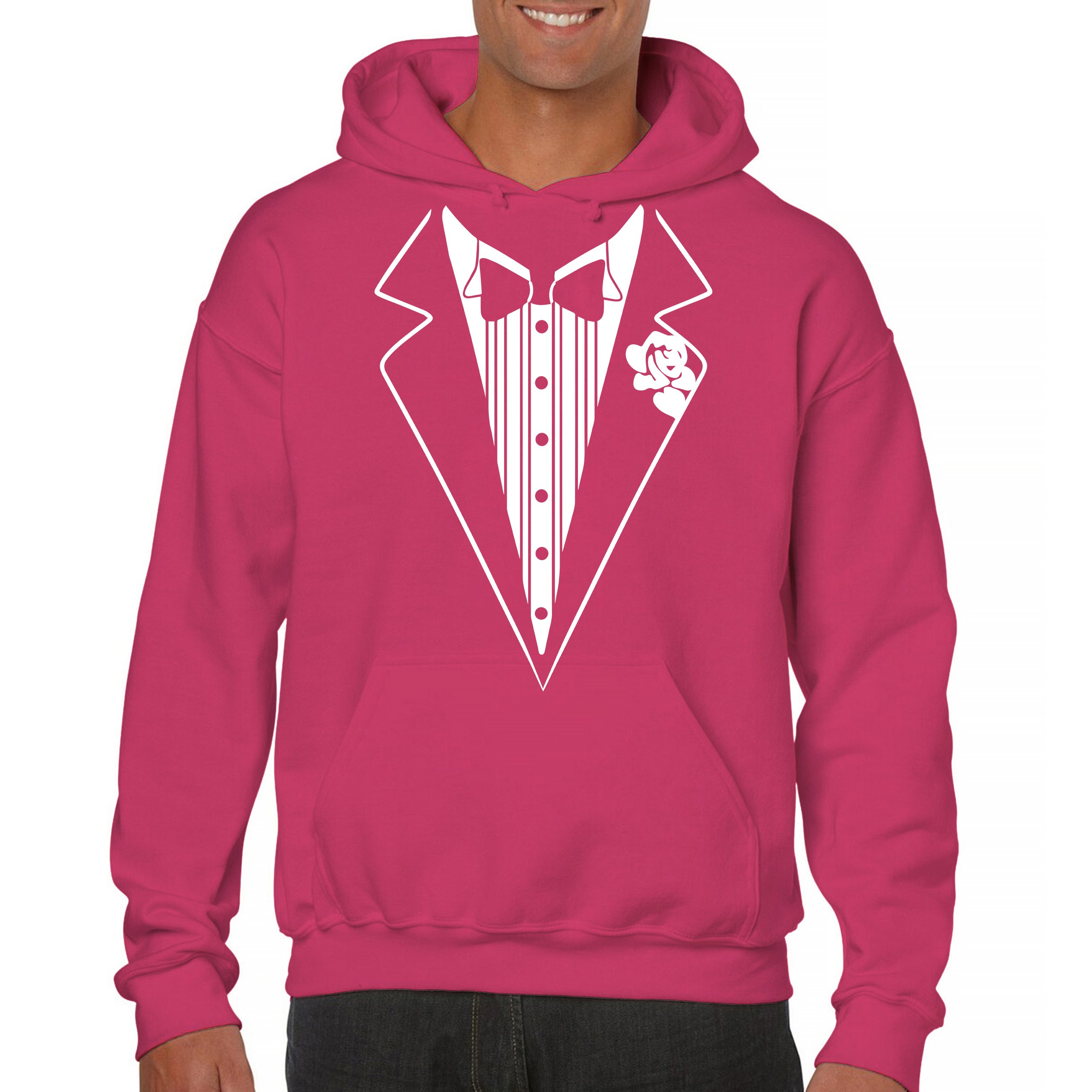 Tuxedo Sweatshirt Funny Wedding Prom Bachelor Party Hoodie Groom Gift Costume