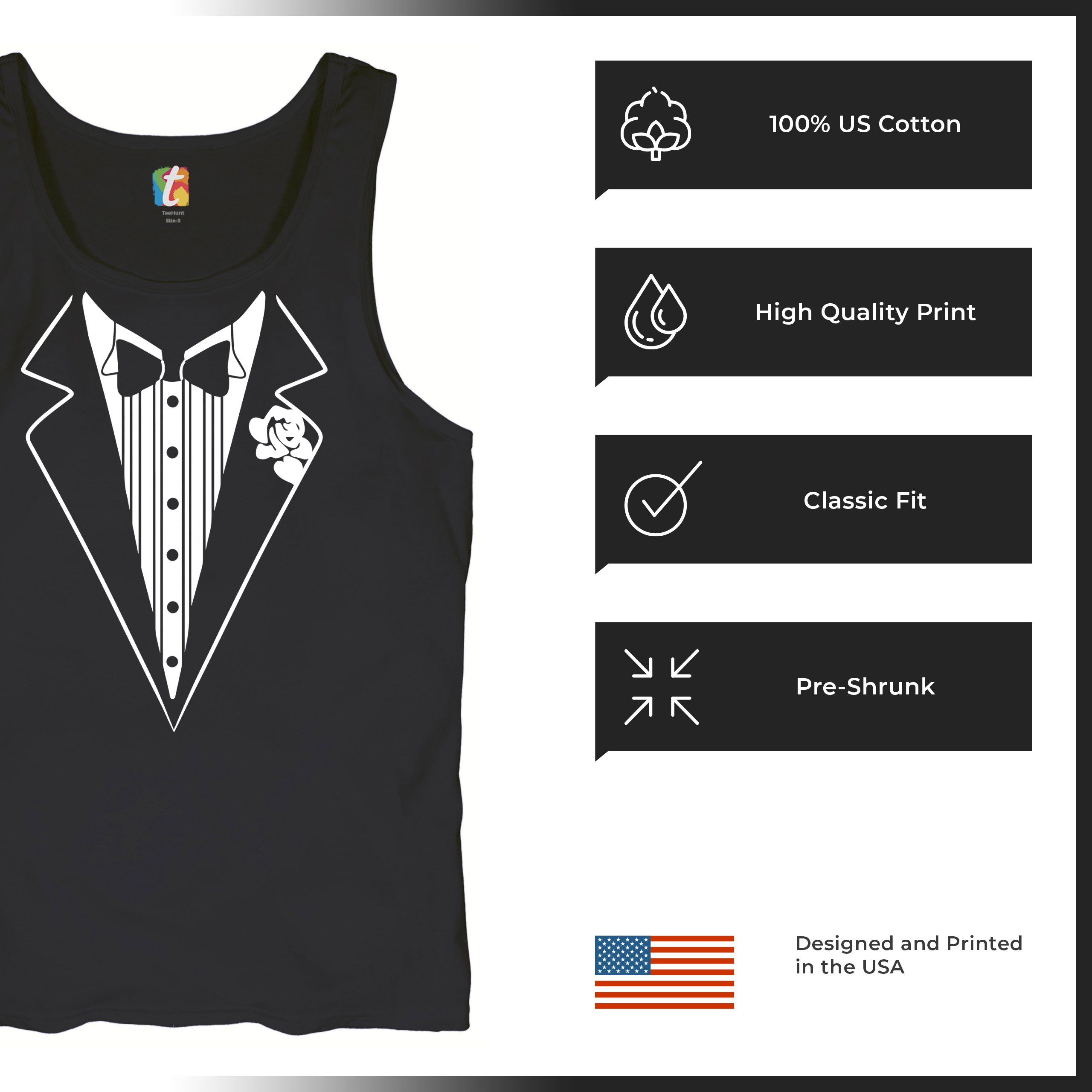 Tuxedo Tank Top Funny Wedding Prom Bachelor Party Top Groom Gift Costume Gym