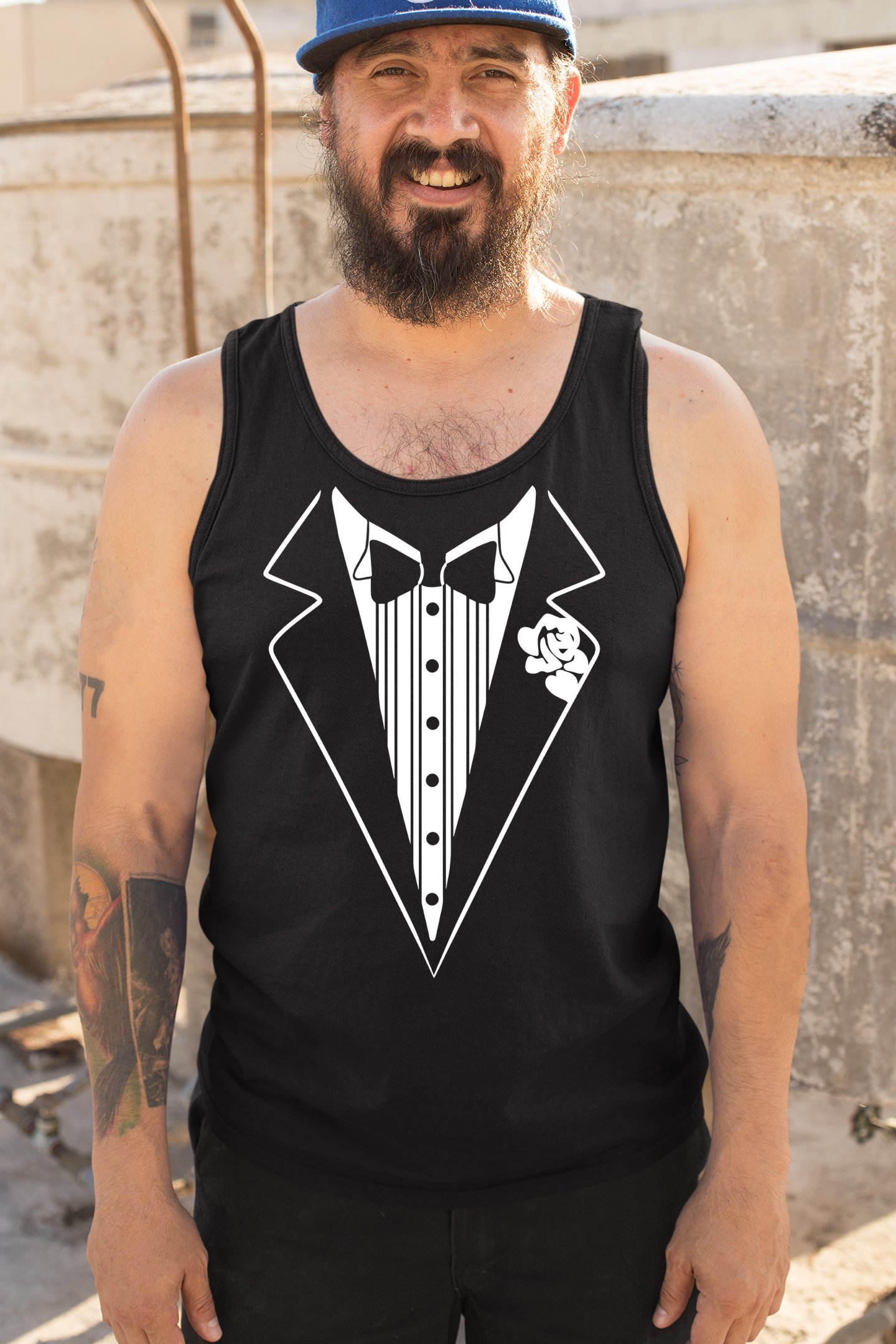 Tuxedo Tank Top Funny Wedding Prom Bachelor Party Top Groom Gift Costume Gym