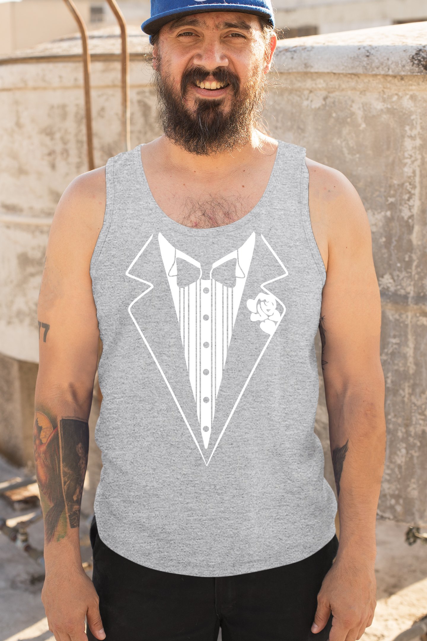 Tuxedo Tank Top Funny Wedding Prom Bachelor Party Top Groom Gift Costume Gym