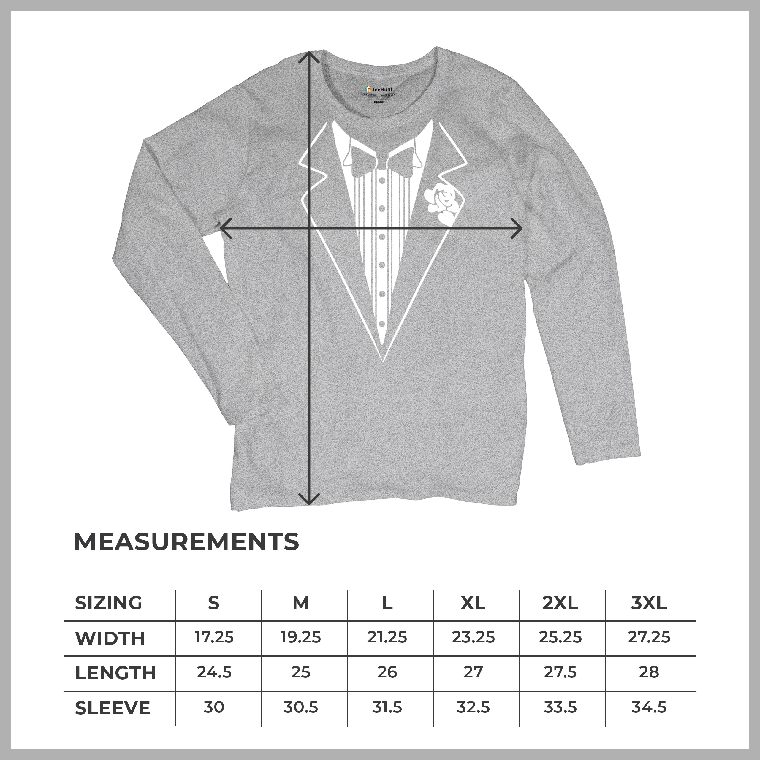 Tuxedo Funny Long Sleeve T-Shirt Tux Wedding Party - Picture 21 of 49