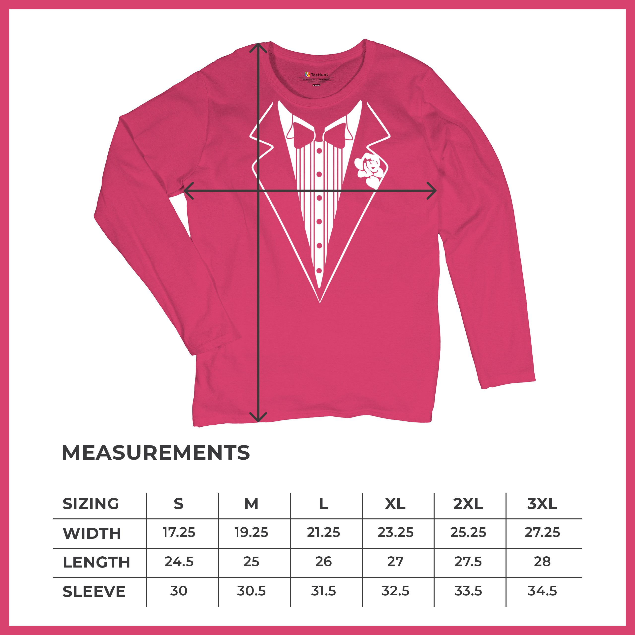 Tuxedo Funny Long Sleeve T-Shirt Tux Wedding Party - Picture 49 of 49