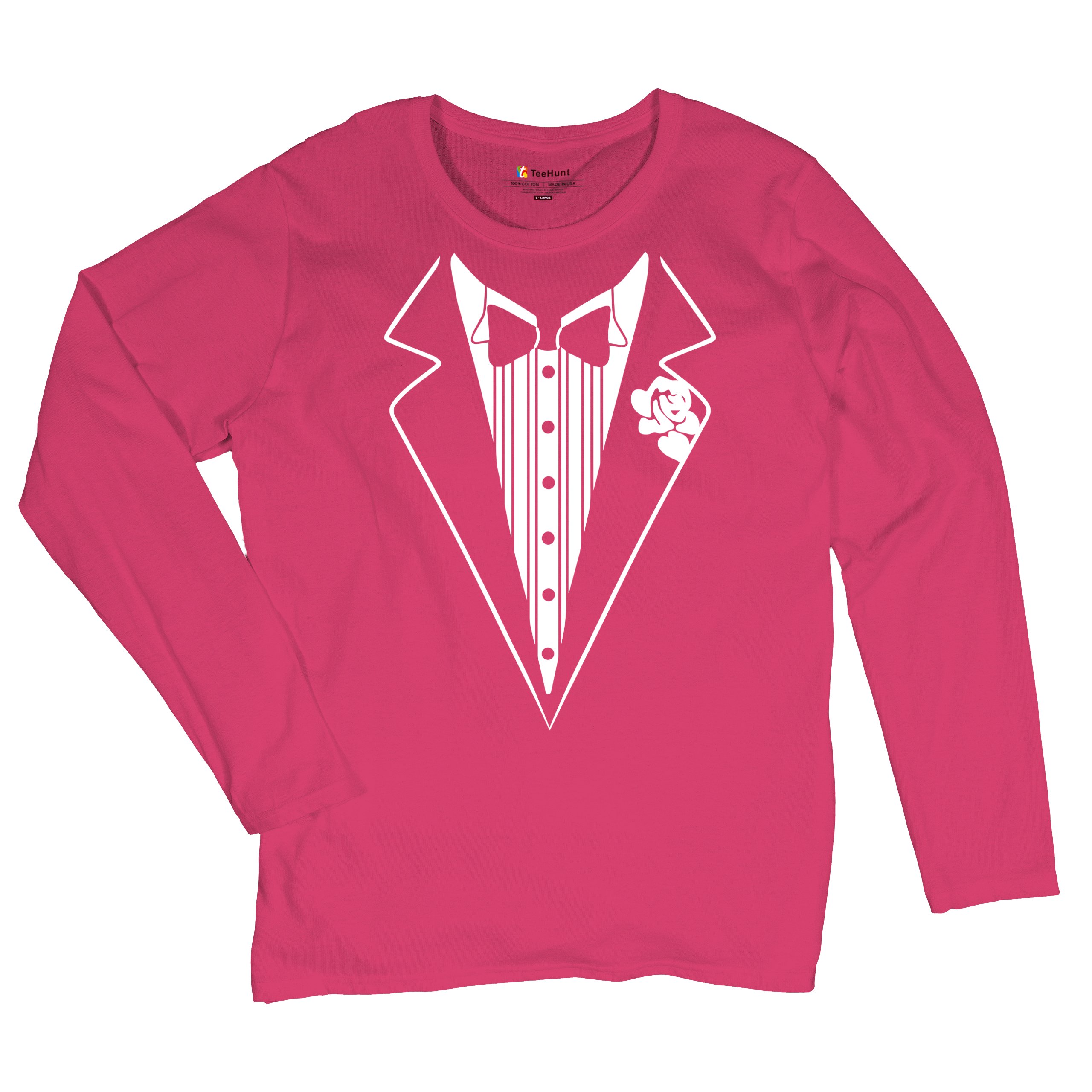 Tuxedo Funny Long Sleeve T-Shirt Tux Wedding Party - Picture 47 of 49