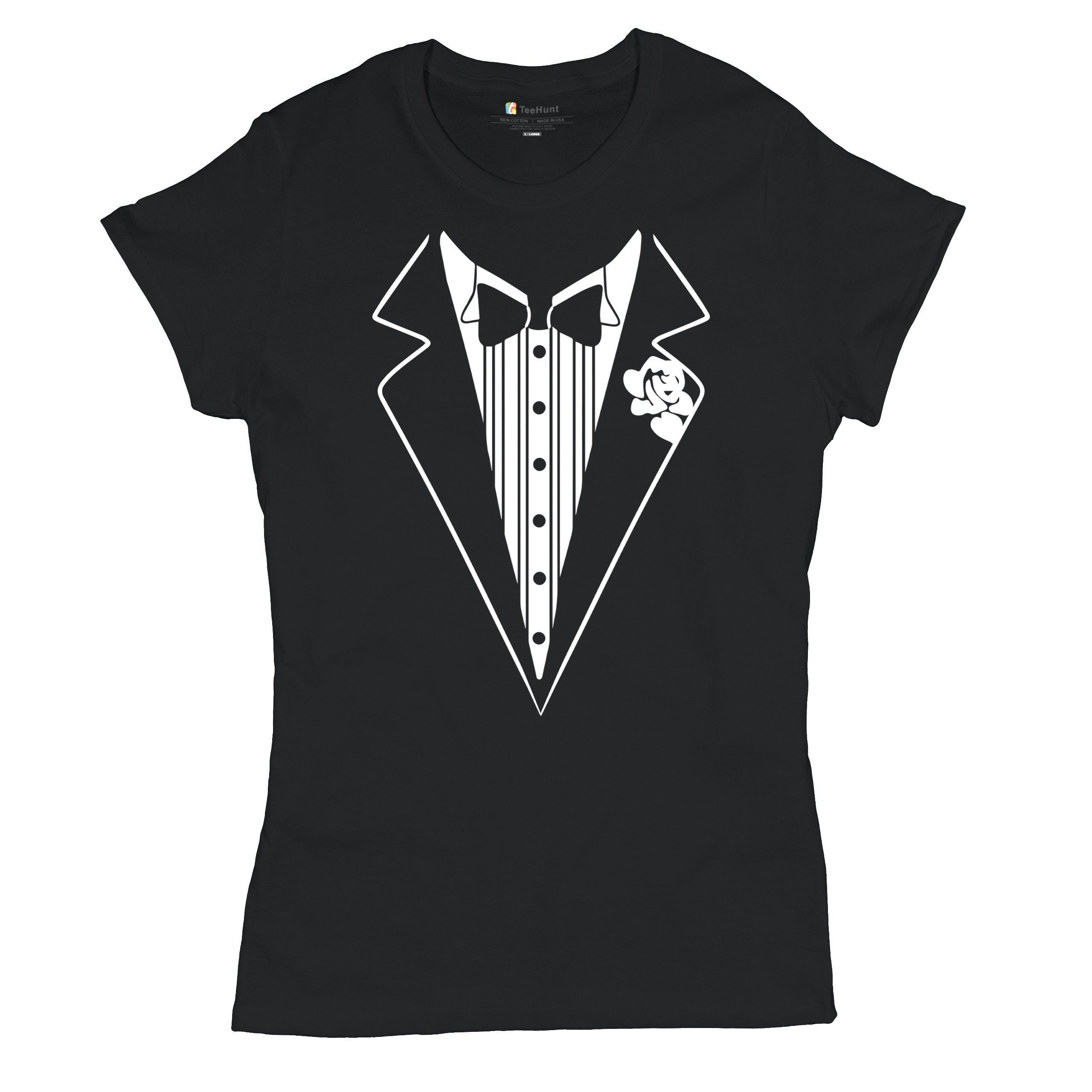 Tuxedo Funny Cotton T-Shirt Tux Wedding Party - Picture 12 of 49