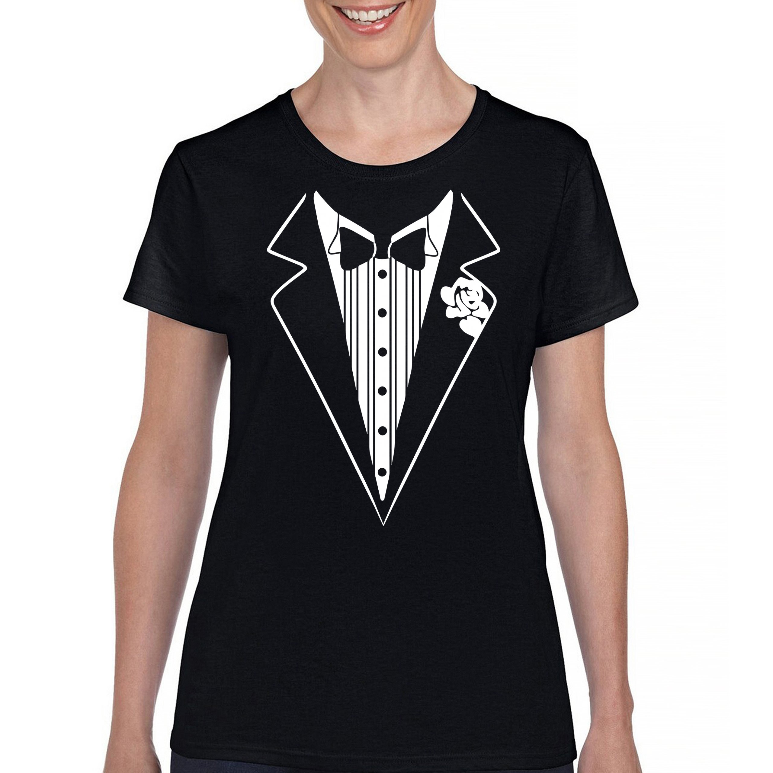 Tuxedo Funny Cotton T-Shirt Tux Wedding Party - Picture 8 of 49