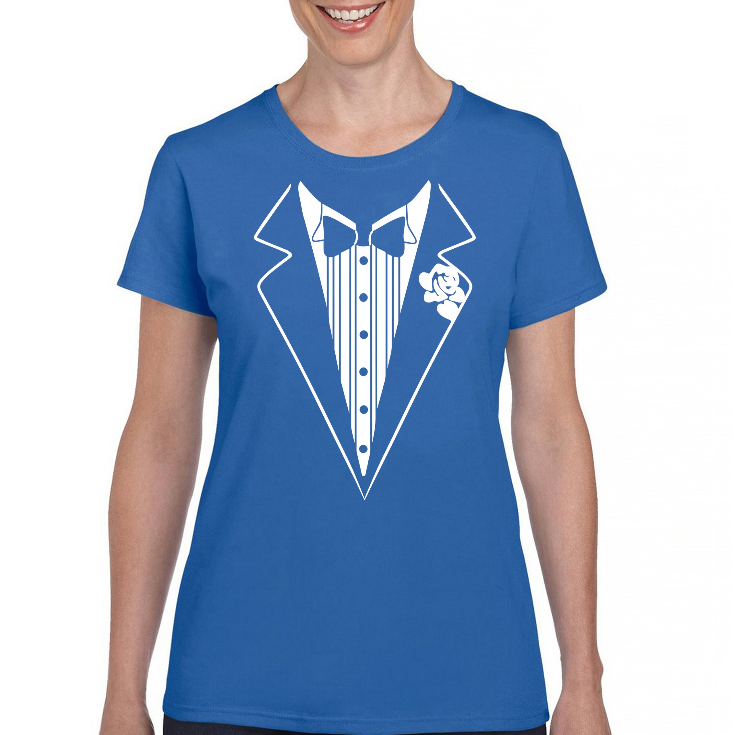 Tuxedo Funny Cotton T-Shirt Tux Wedding Party - Picture 22 of 49