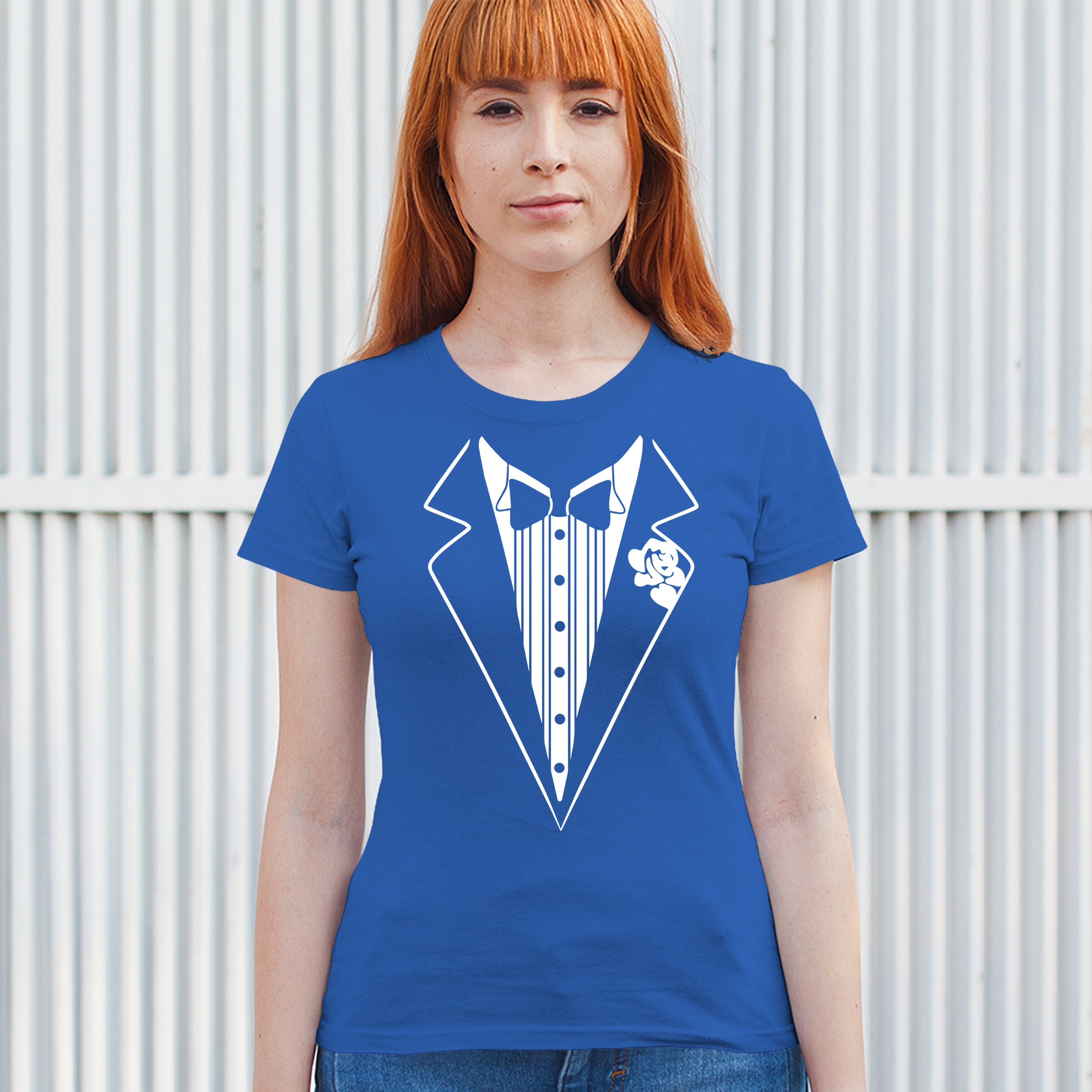 Tuxedo Funny Cotton T-Shirt Tux Wedding Party - Picture 25 of 49