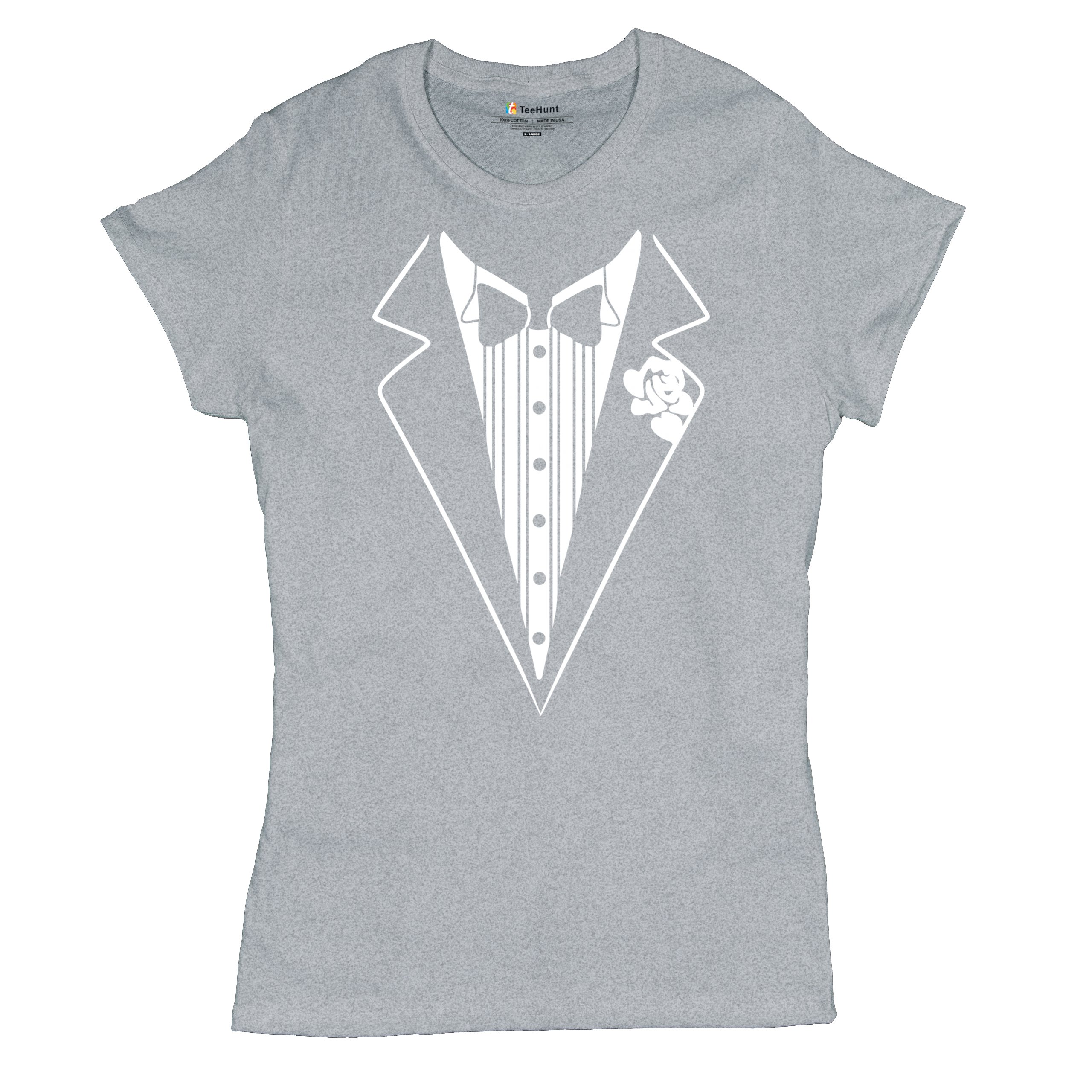 Tuxedo Funny Cotton T-Shirt Tux Wedding Party - Picture 47 of 49